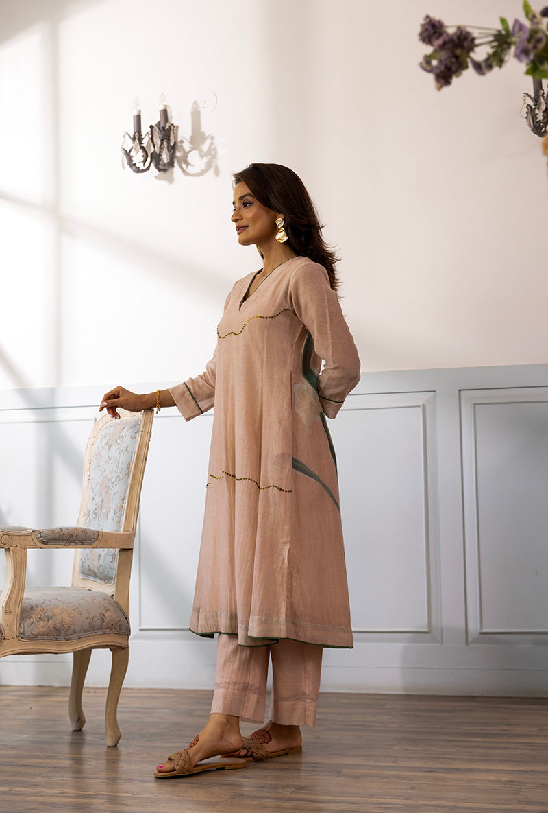 Peach Dahlia Kurta Set