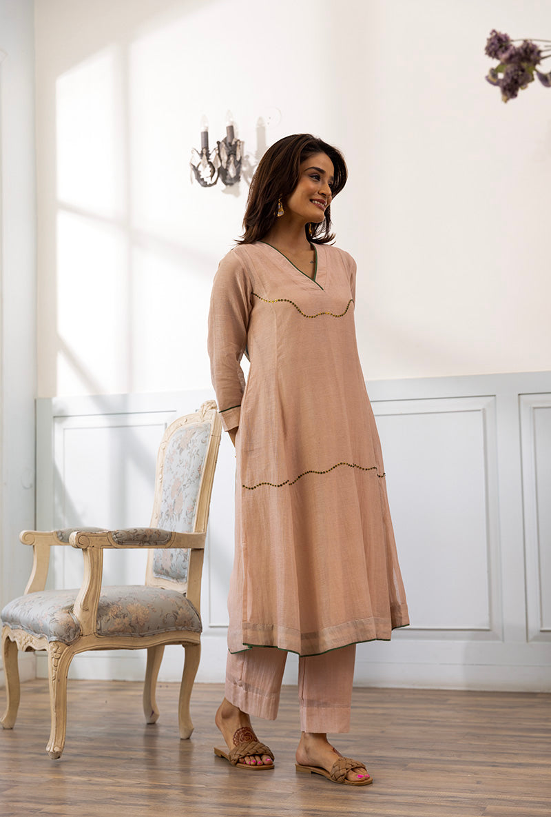 Peach Dahlia Kurta Set