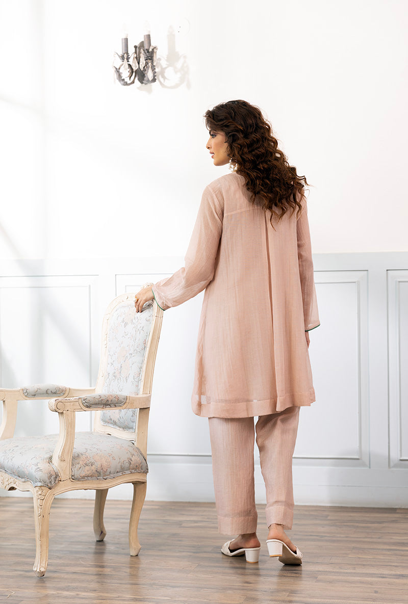 Peach Printed Dahlia Co-ord Set