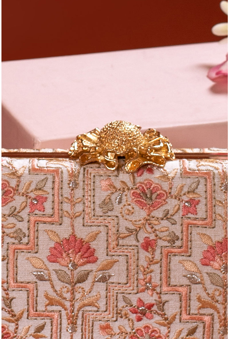 Ivory Mogra Capsule Clutch