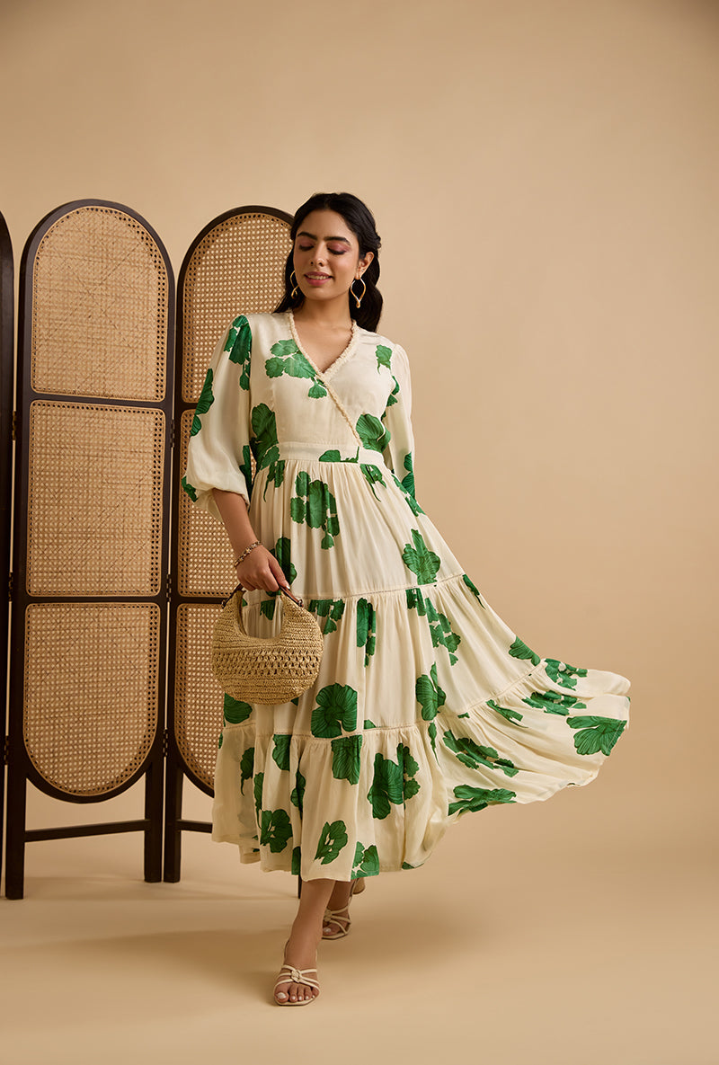 Emerald Green Emerine Floral Blossom Dress