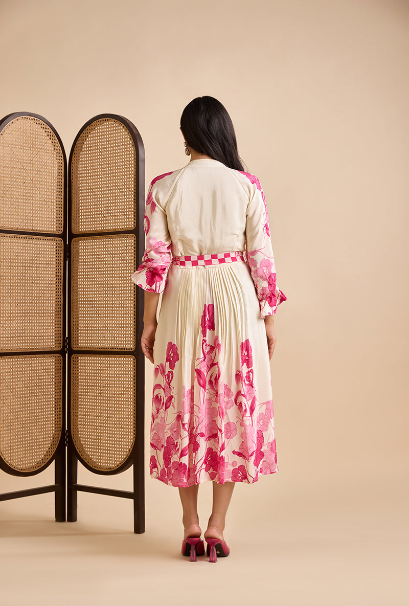Fuschia Pink Mariel Blossom Midi Dress