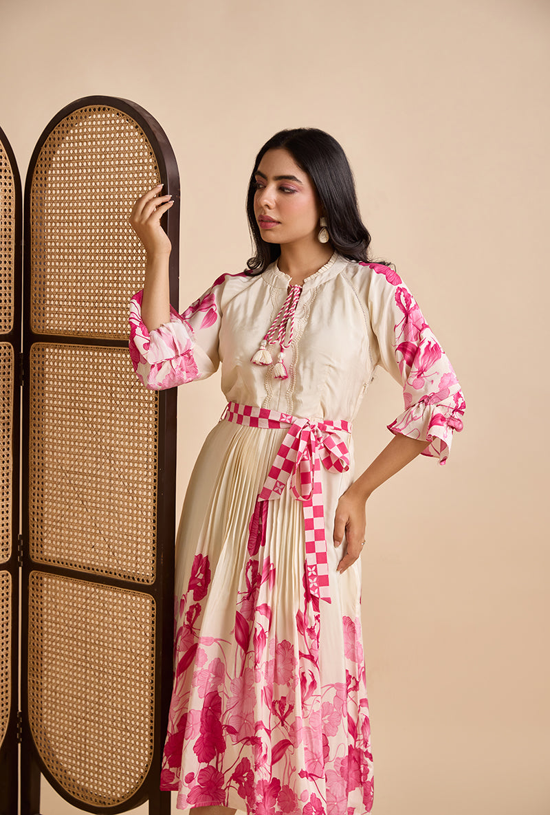 Fuschia Pink Mariel Blossom Midi Dress