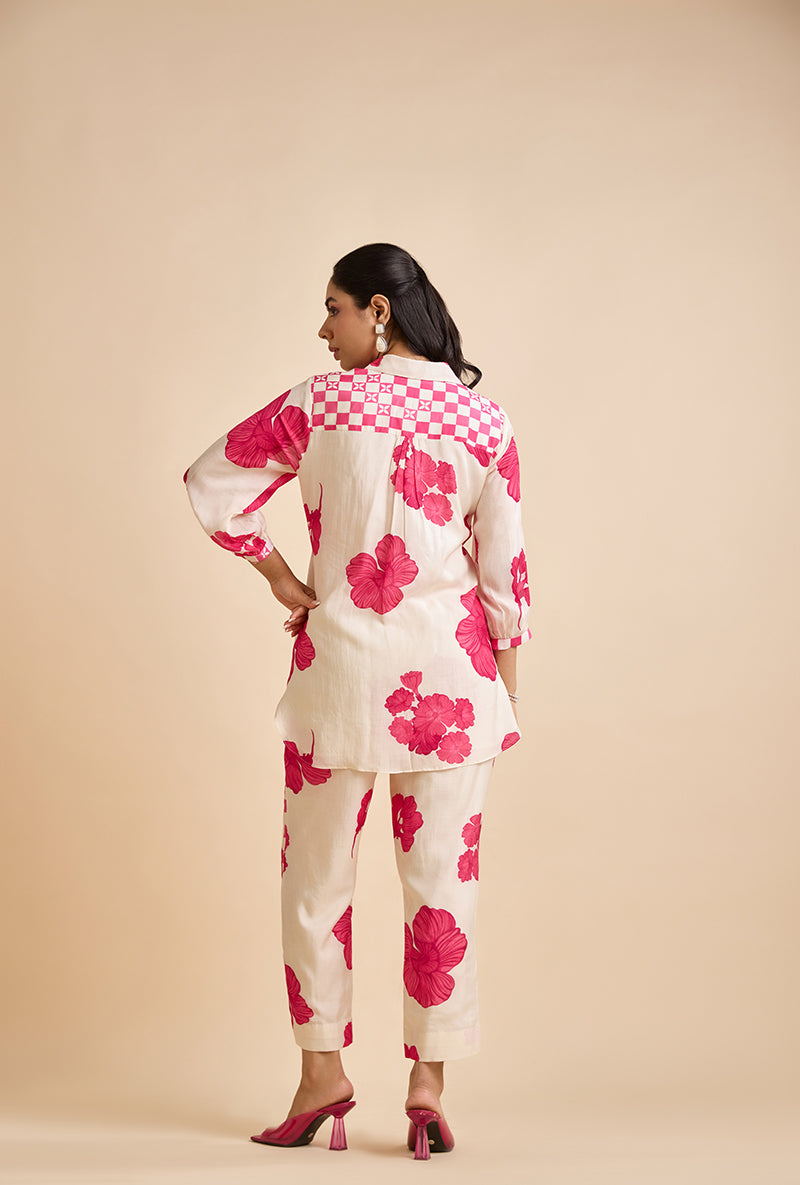 Fuschia Pink Floral Kace Blossom Co-Ord Set