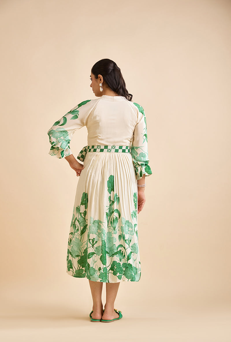 Emerald Green Mariel Blossom Midi Dress