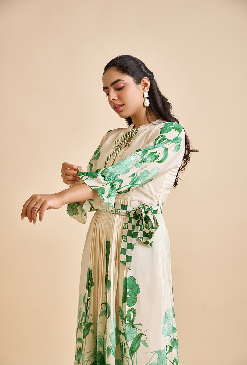 Emerald Green Mariel Blossom Midi Dress