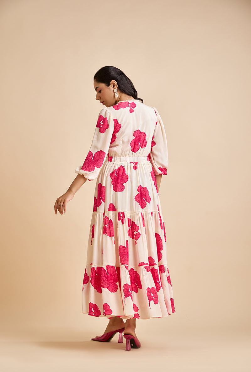 Fuschia Pink Emerine Floral Blossom Dress