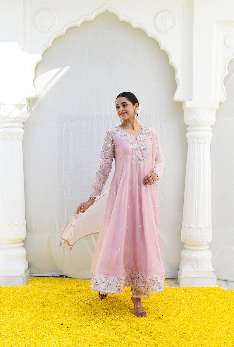 Pink Izra Anarkali Set