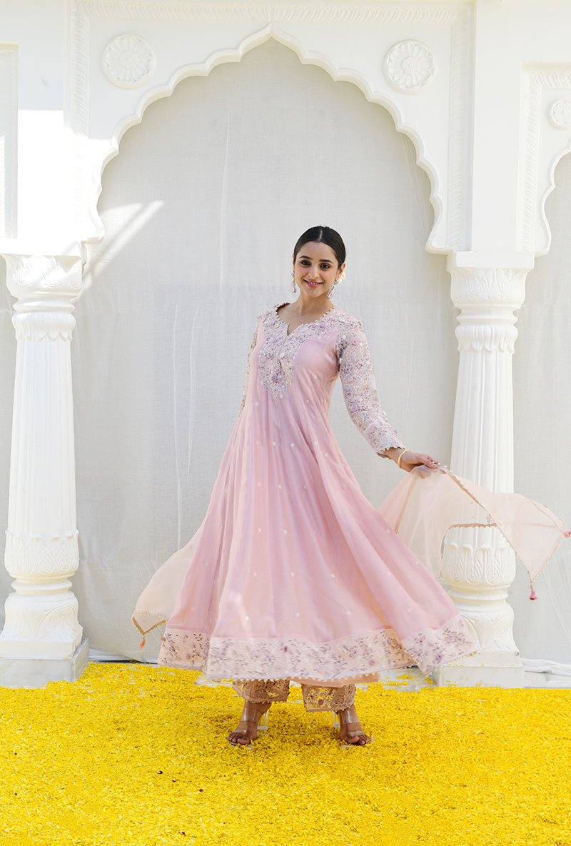 Pink Izra Anarkali Set