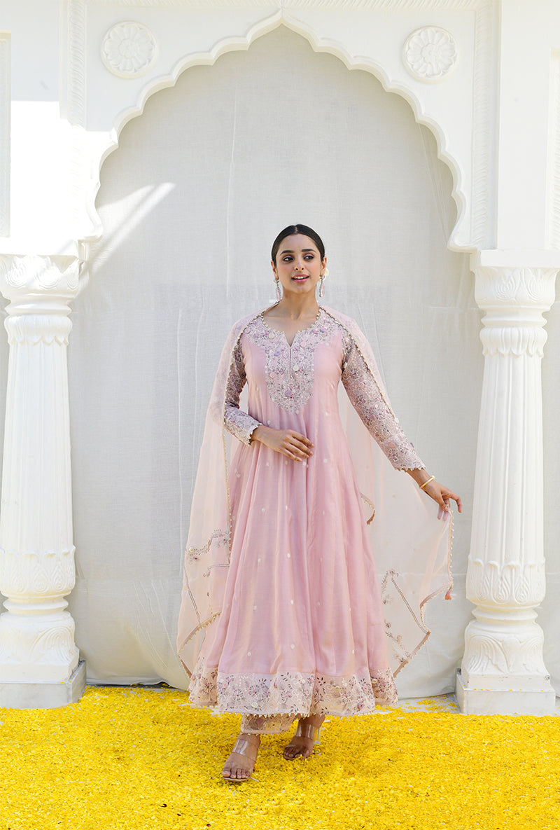 Pink Izra Anarkali Set