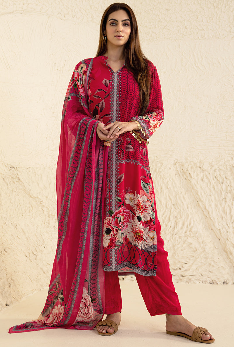 Red Classic Long Camila Kurta Set