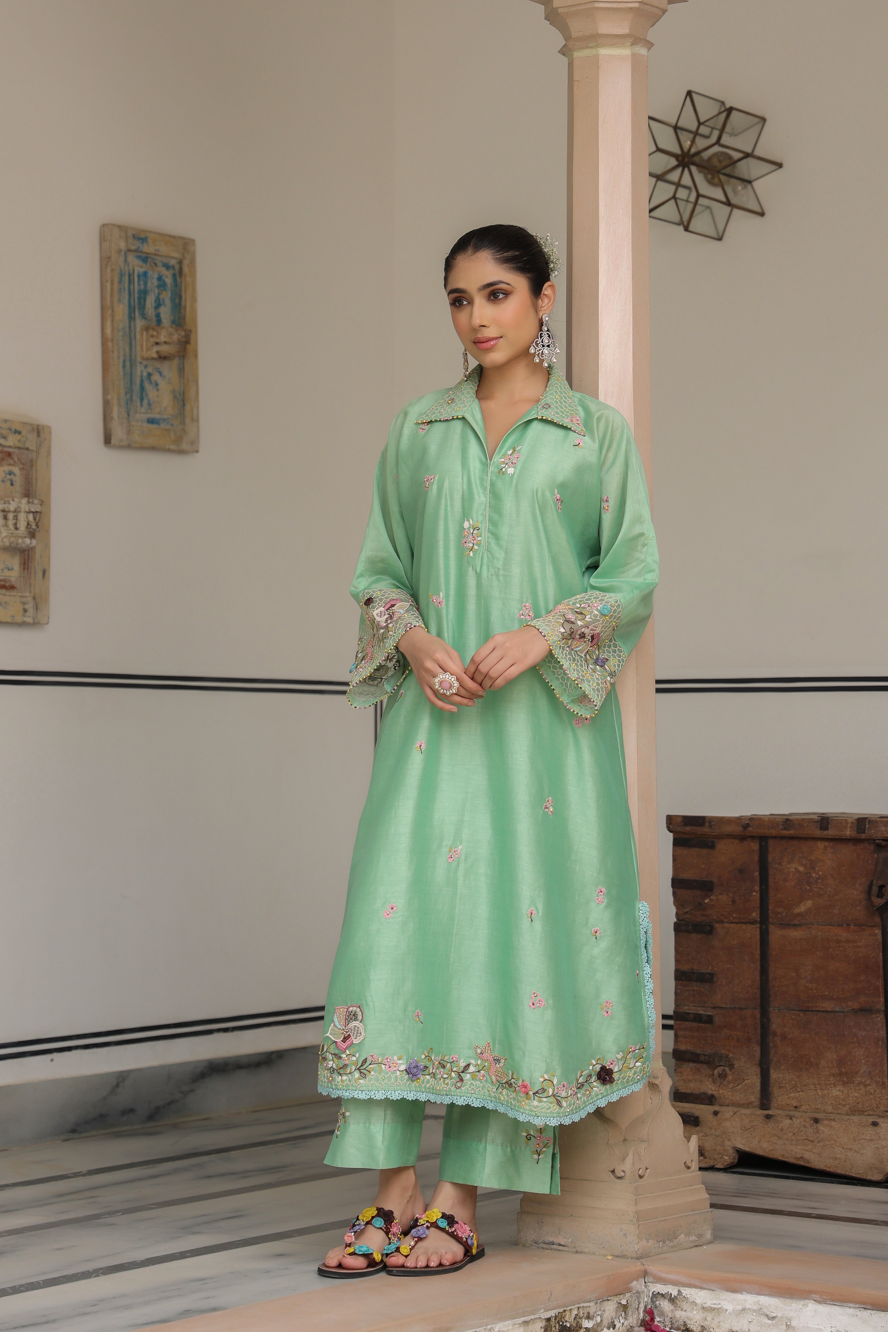 Green Collar Reet Kurta Set