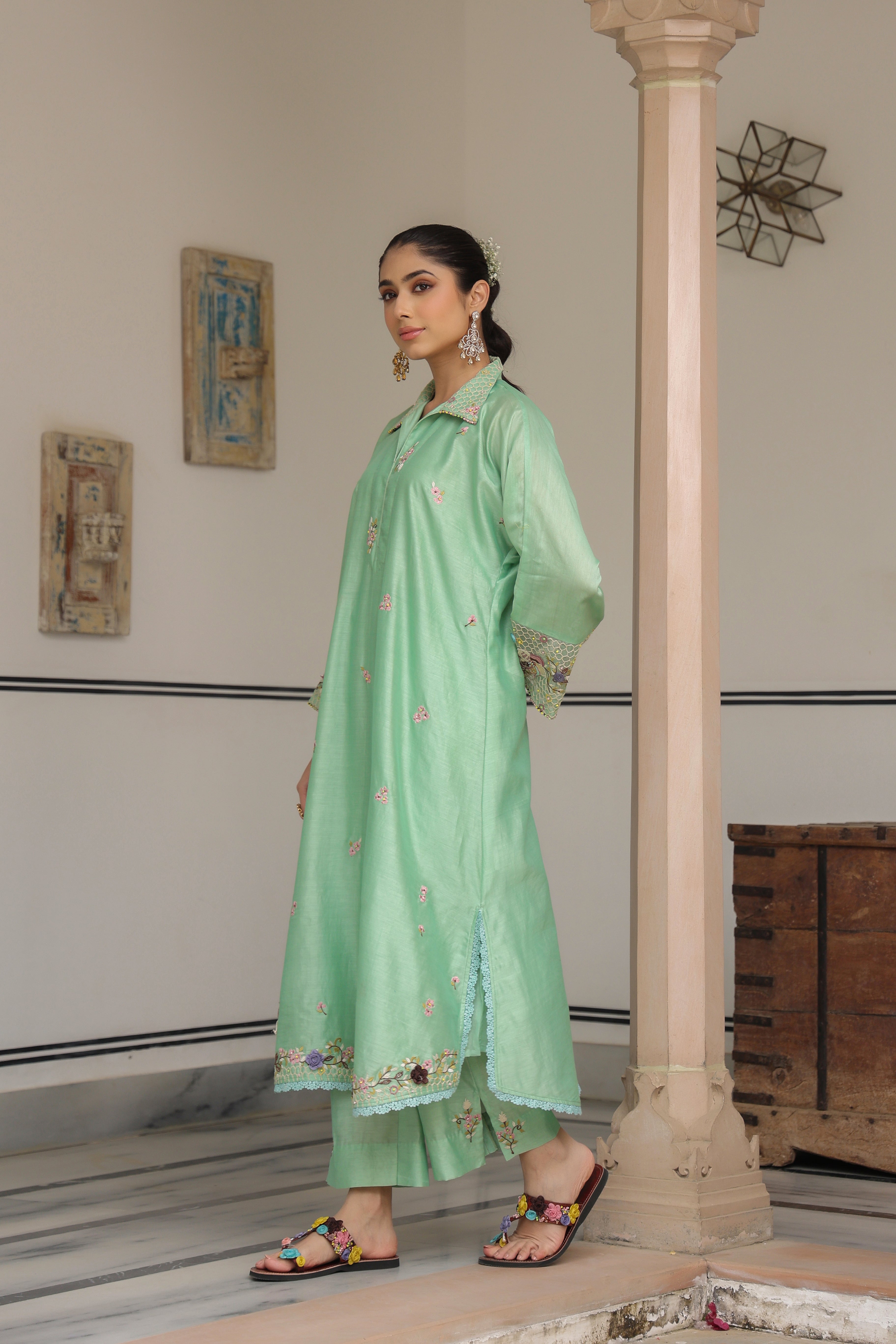 Green Collar Reet Kurta Set