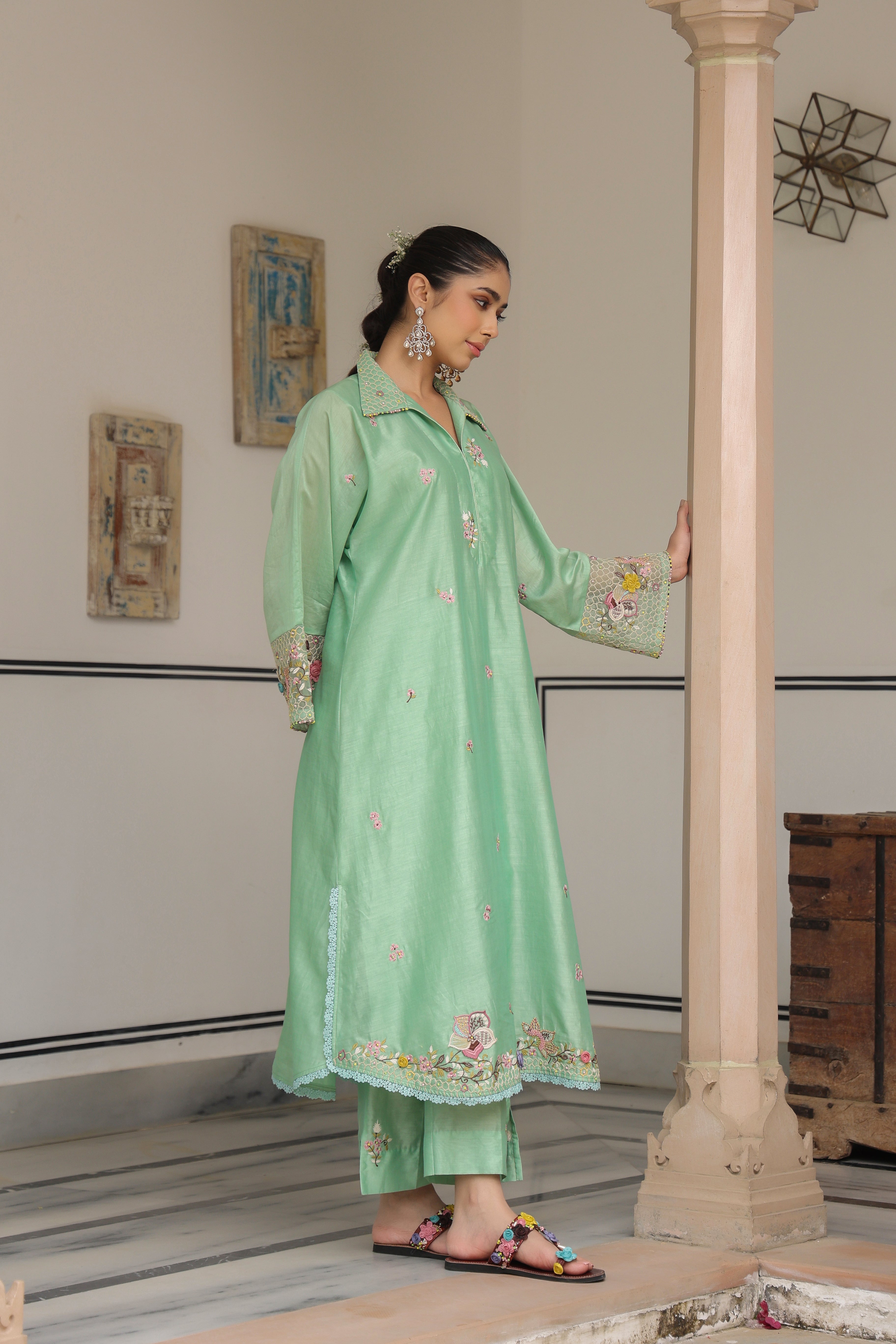 Green Collar Reet Kurta Set