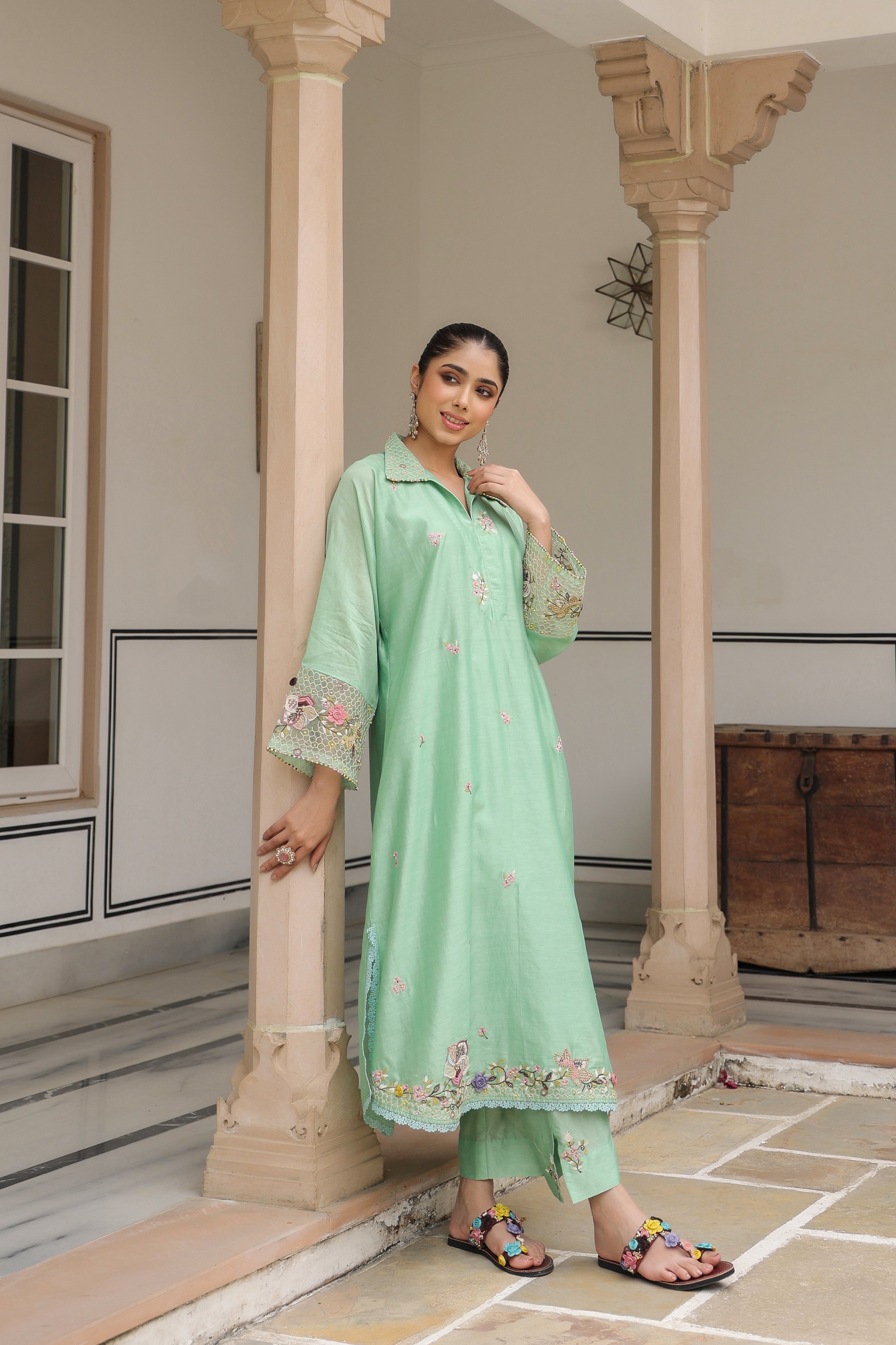 Green Collar Reet Kurta Set