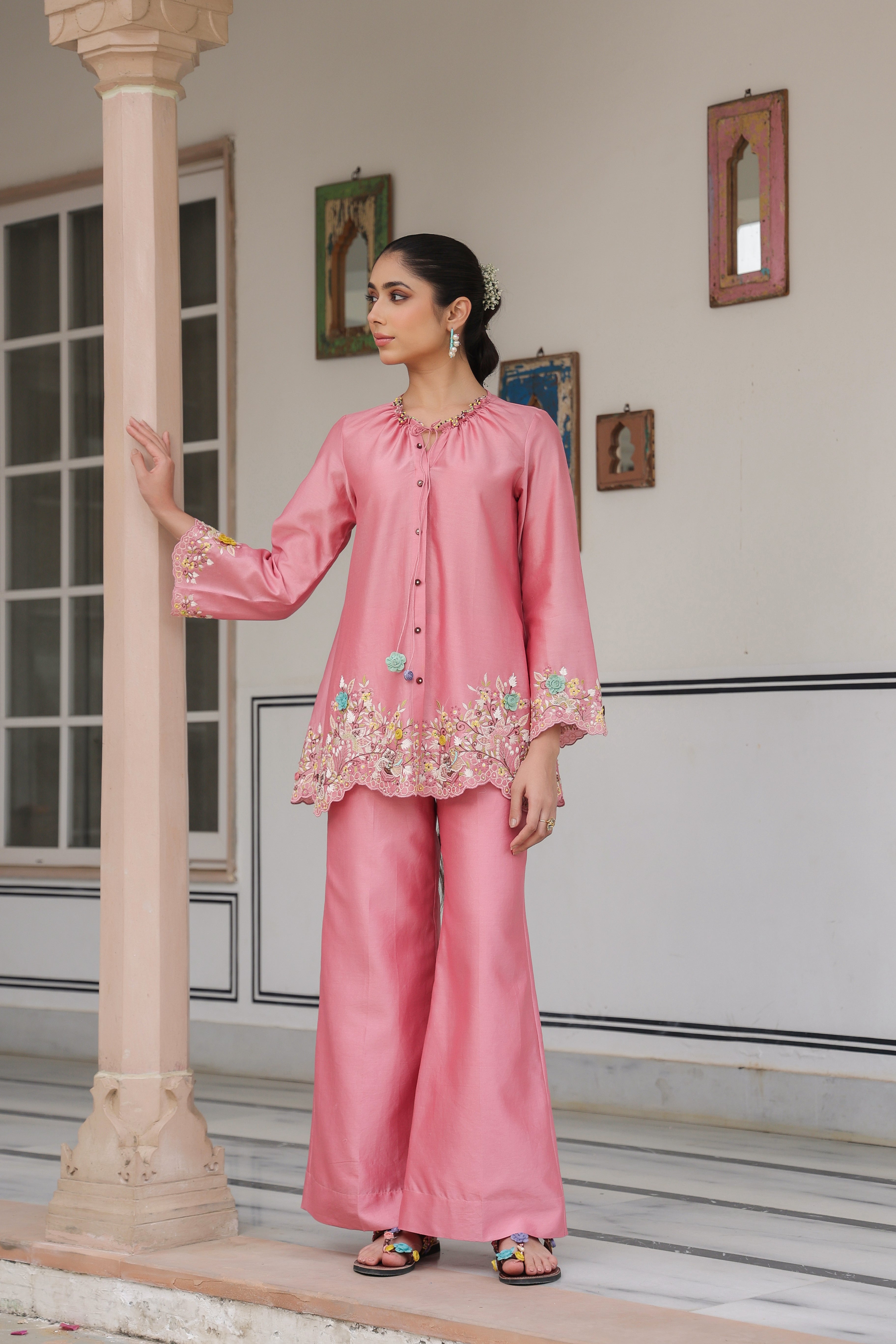 Pink Scallop Reet Co-ord Set