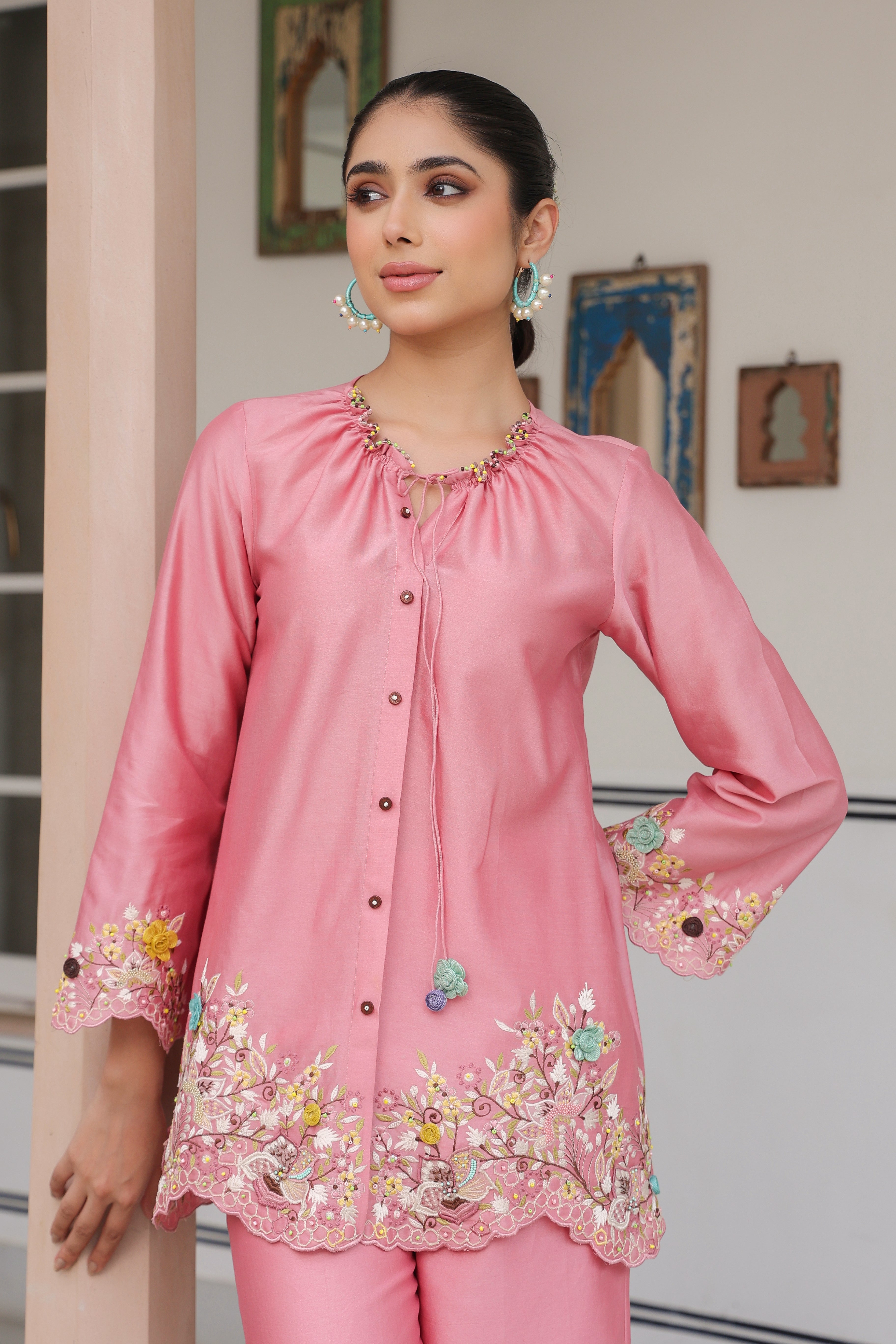 Pink Scallop Reet Co-ord Set