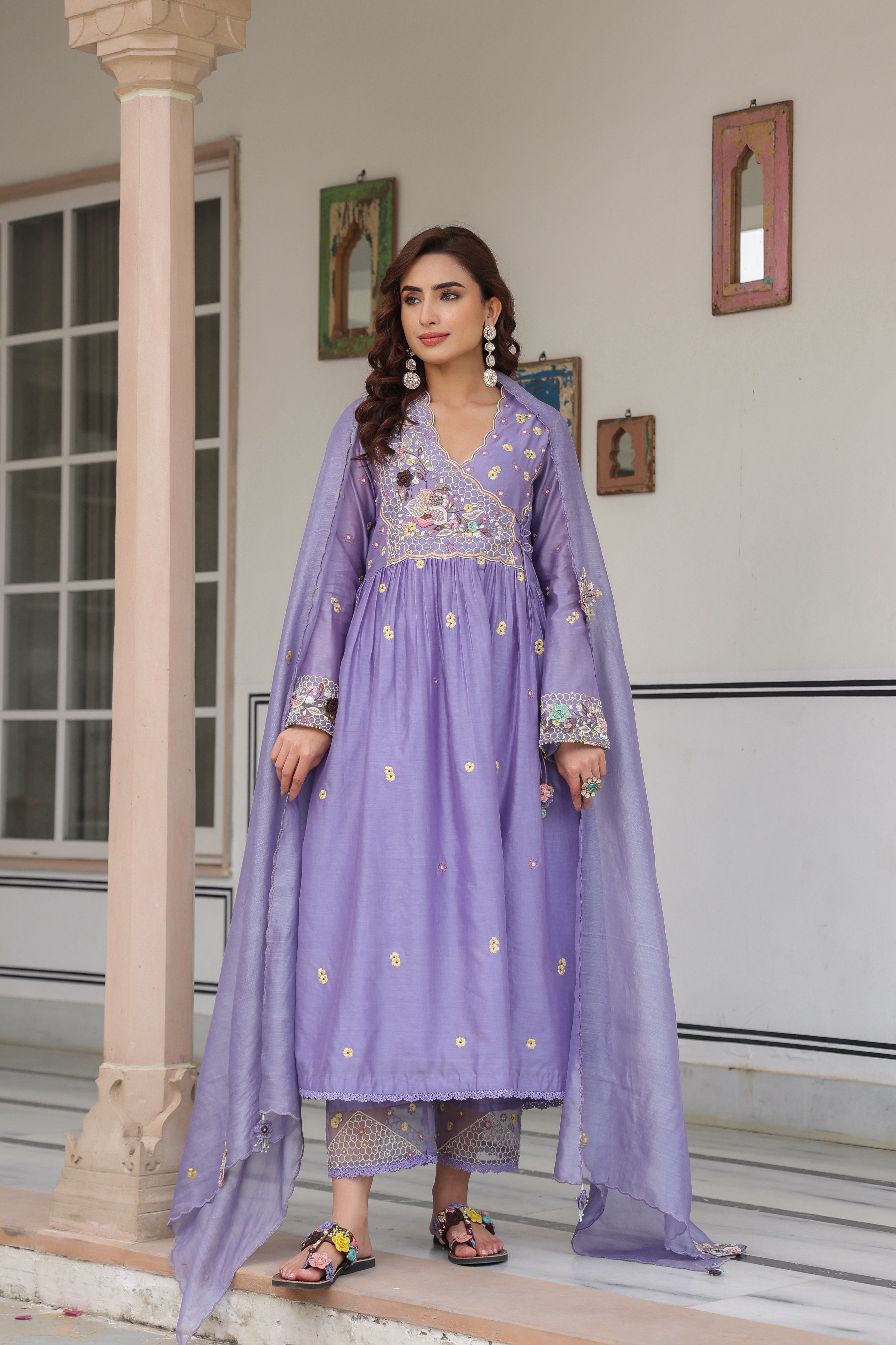Lilac Frockstyle Reet Kurta Set
