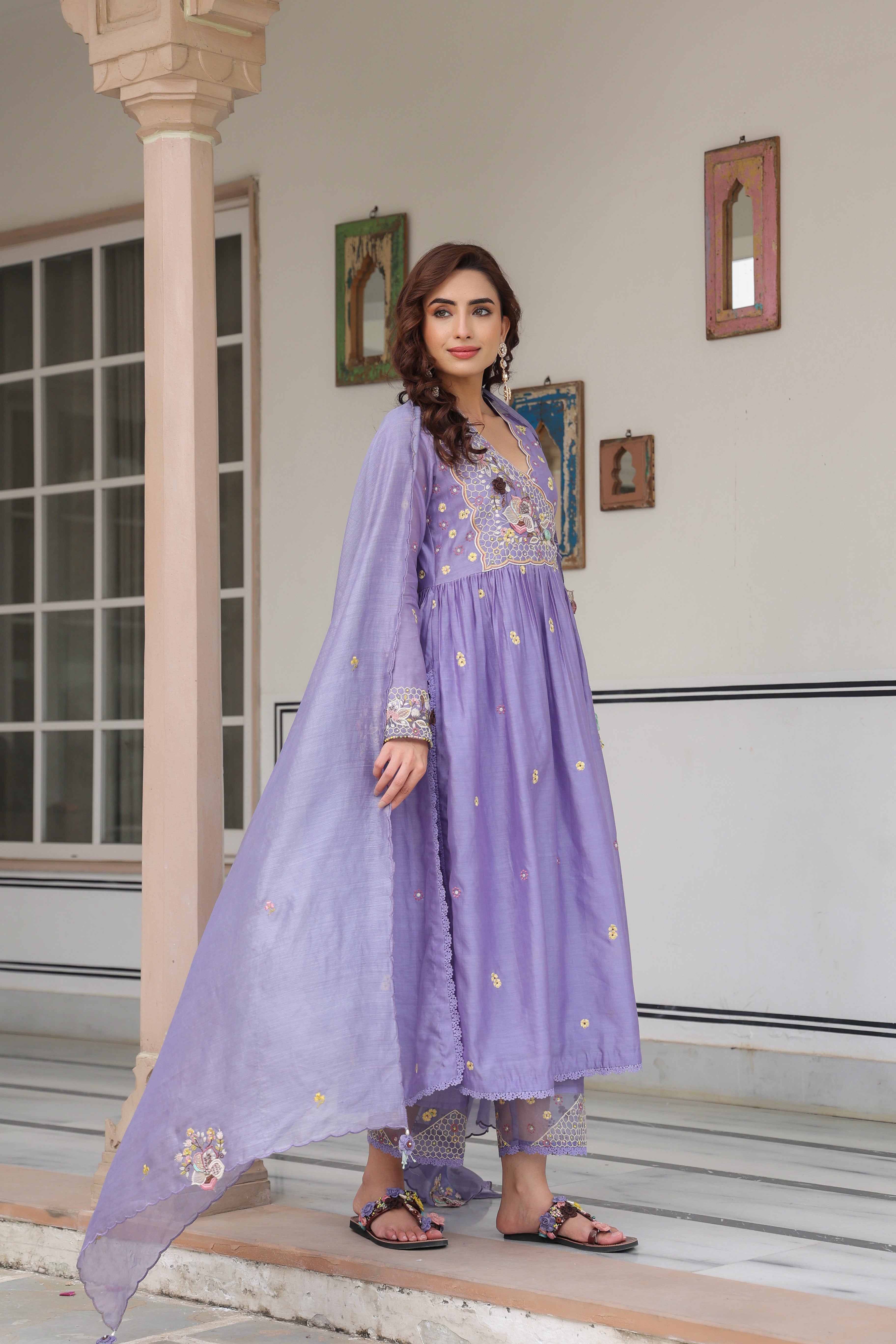 Lilac Frockstyle Reet Kurta Set