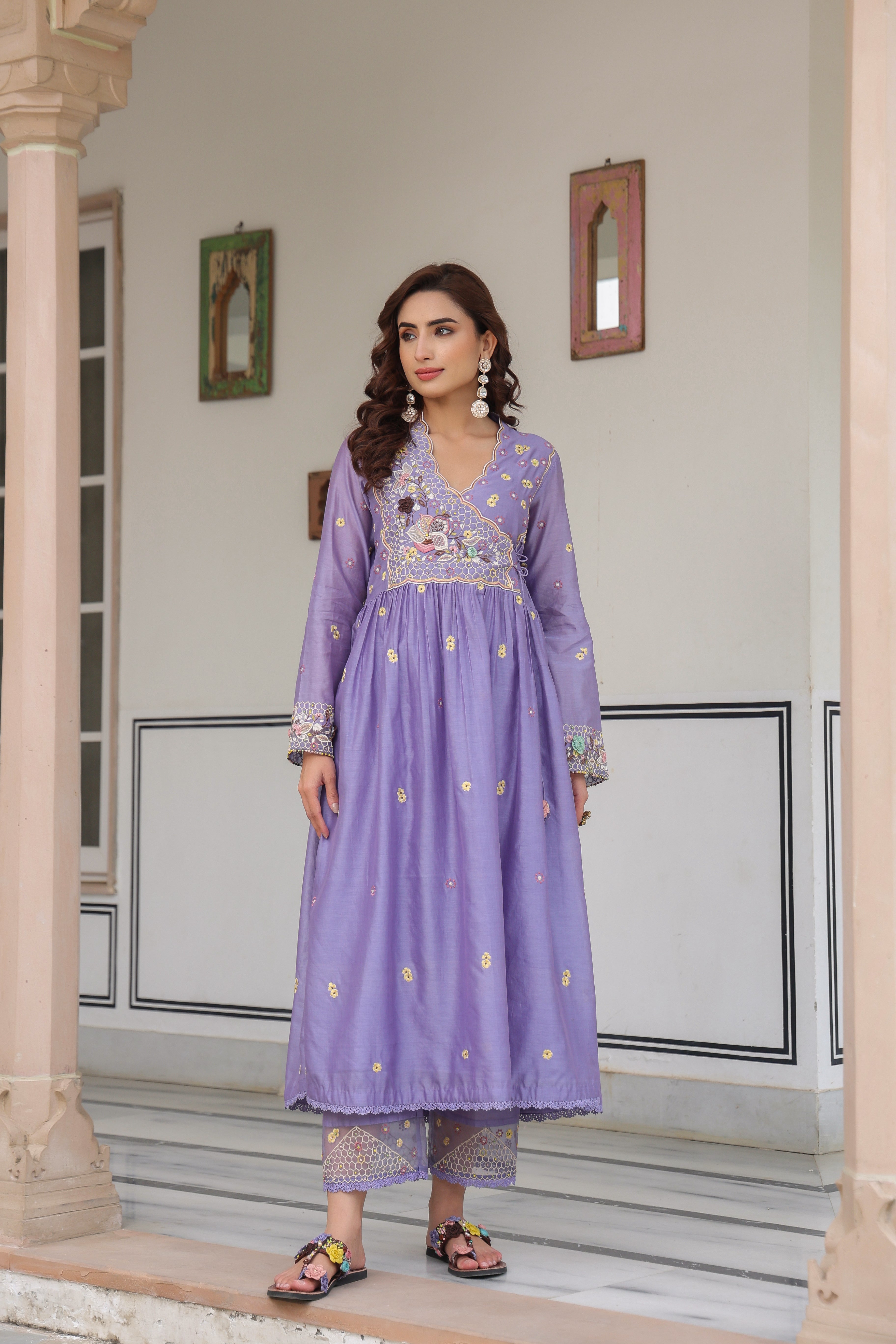Lilac Frockstyle Reet Kurta Set