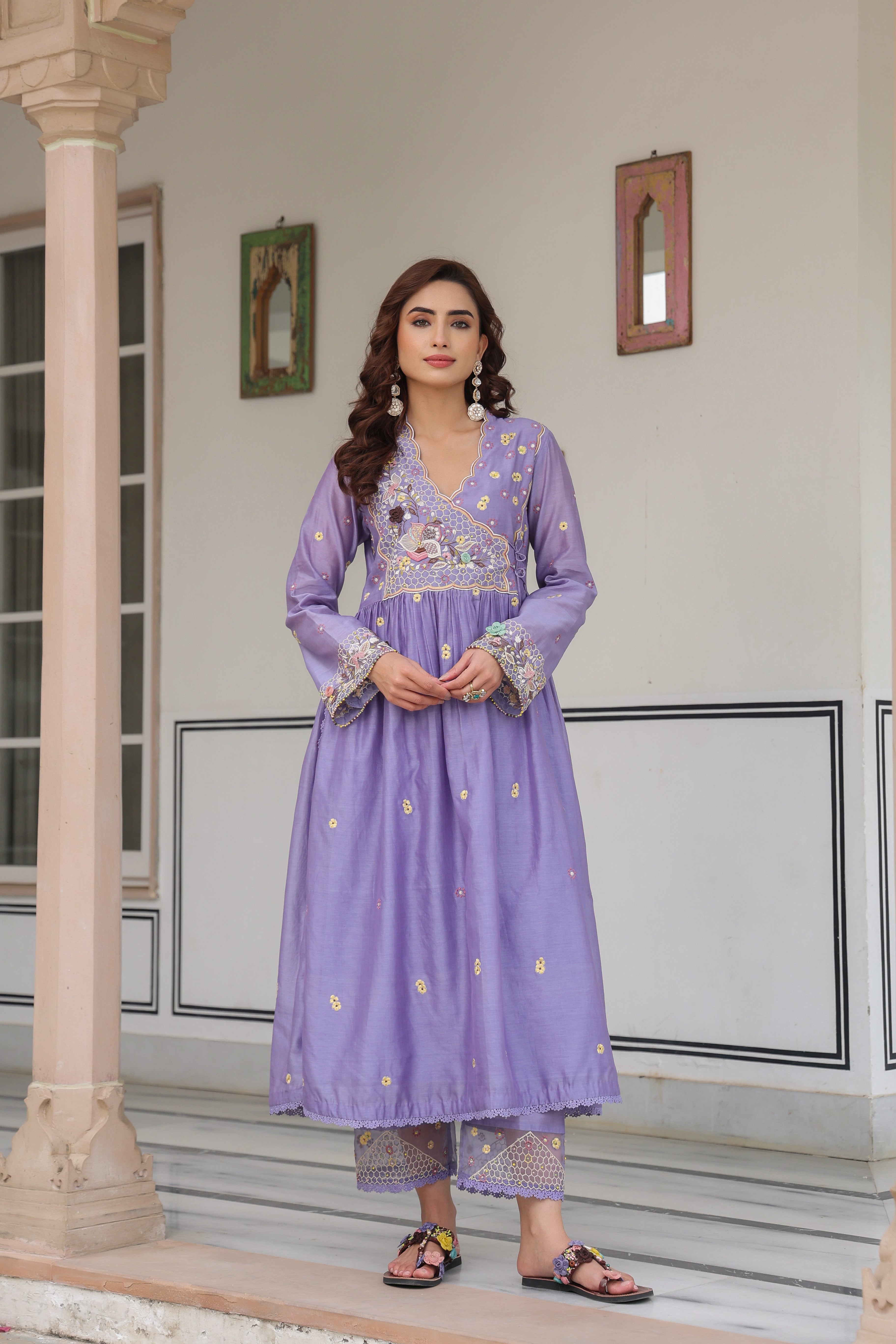Lilac Frockstyle Reet Kurta Set