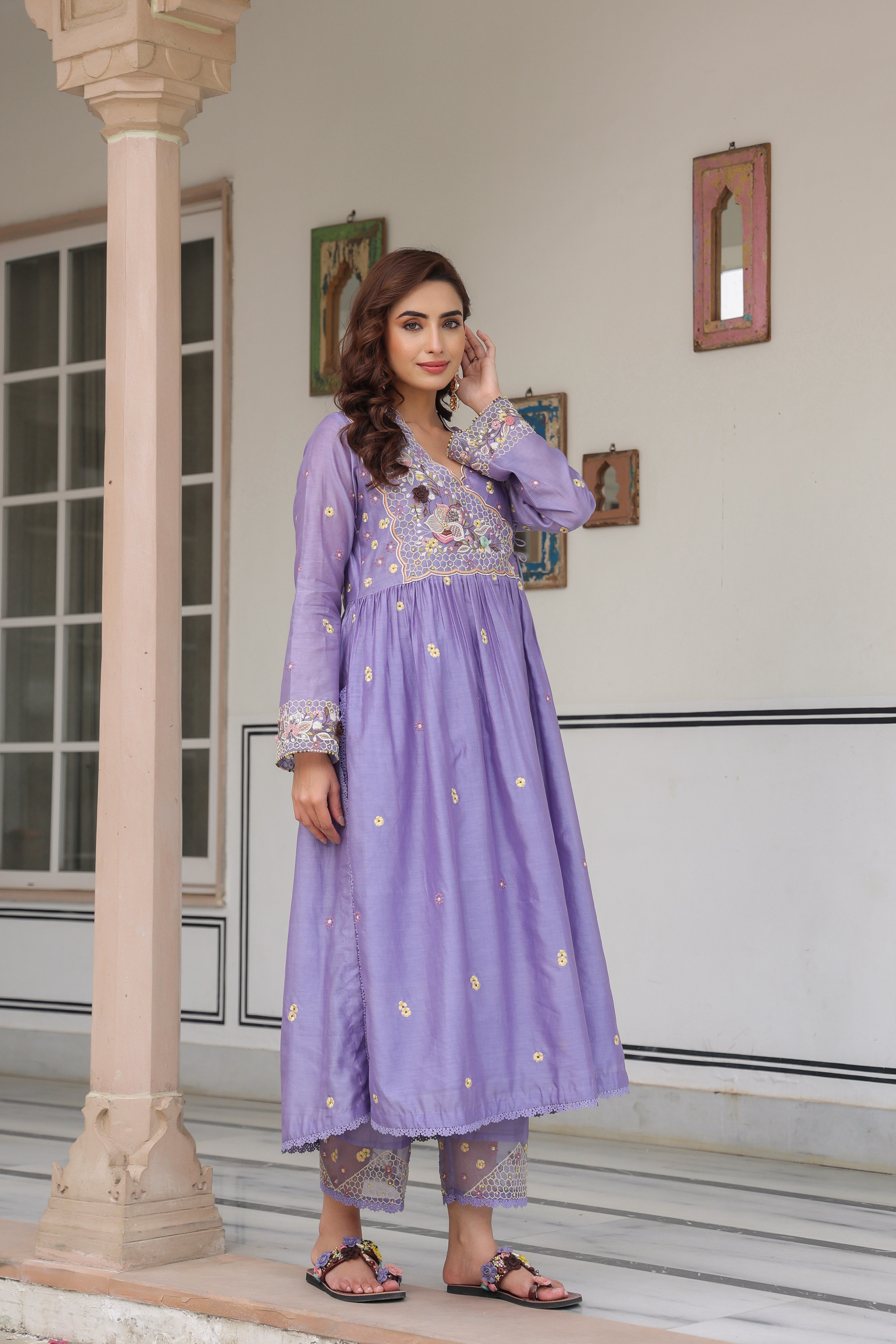 Lilac Frockstyle Reet Kurta Set