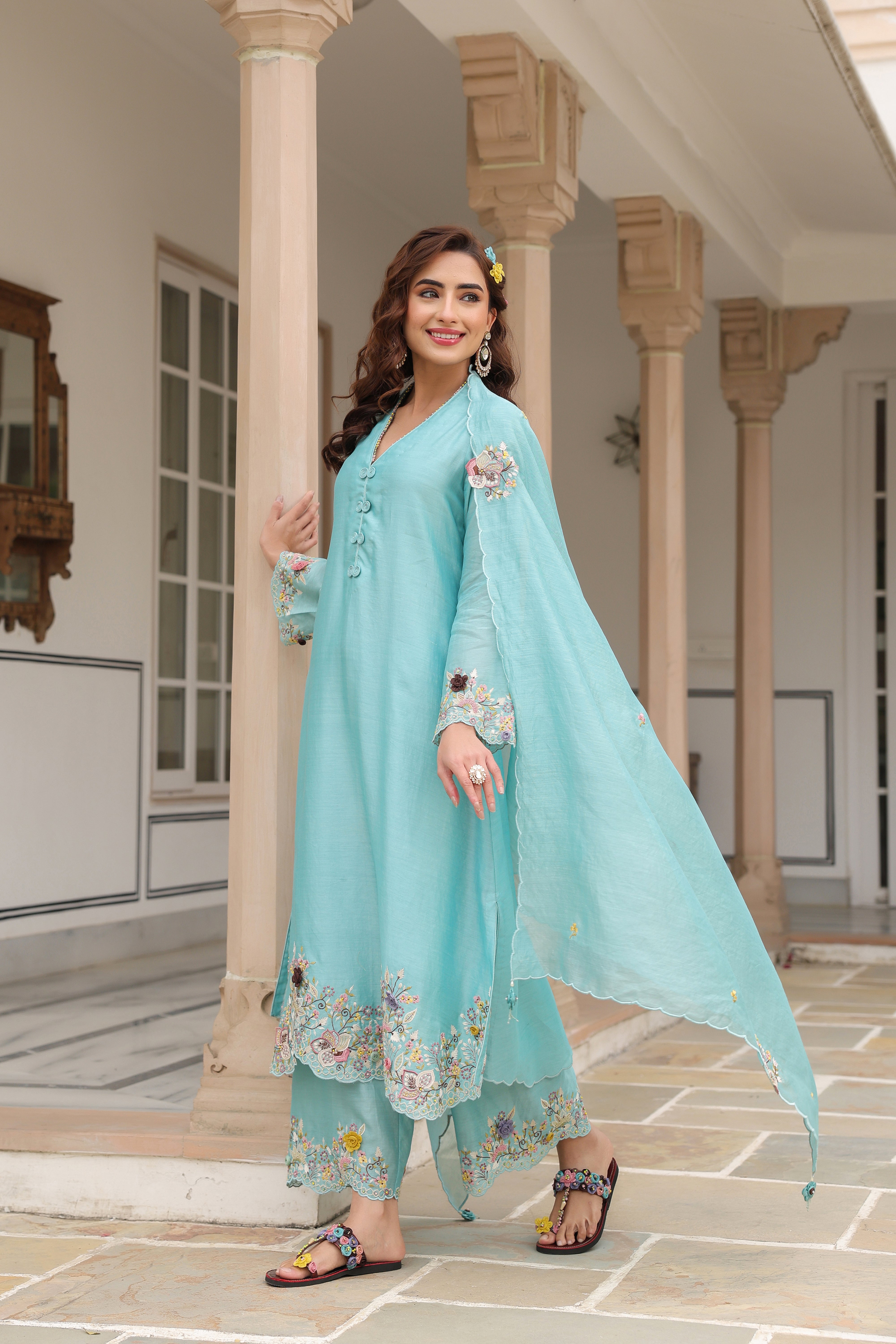 Blue Scallop Reet Kurta Set