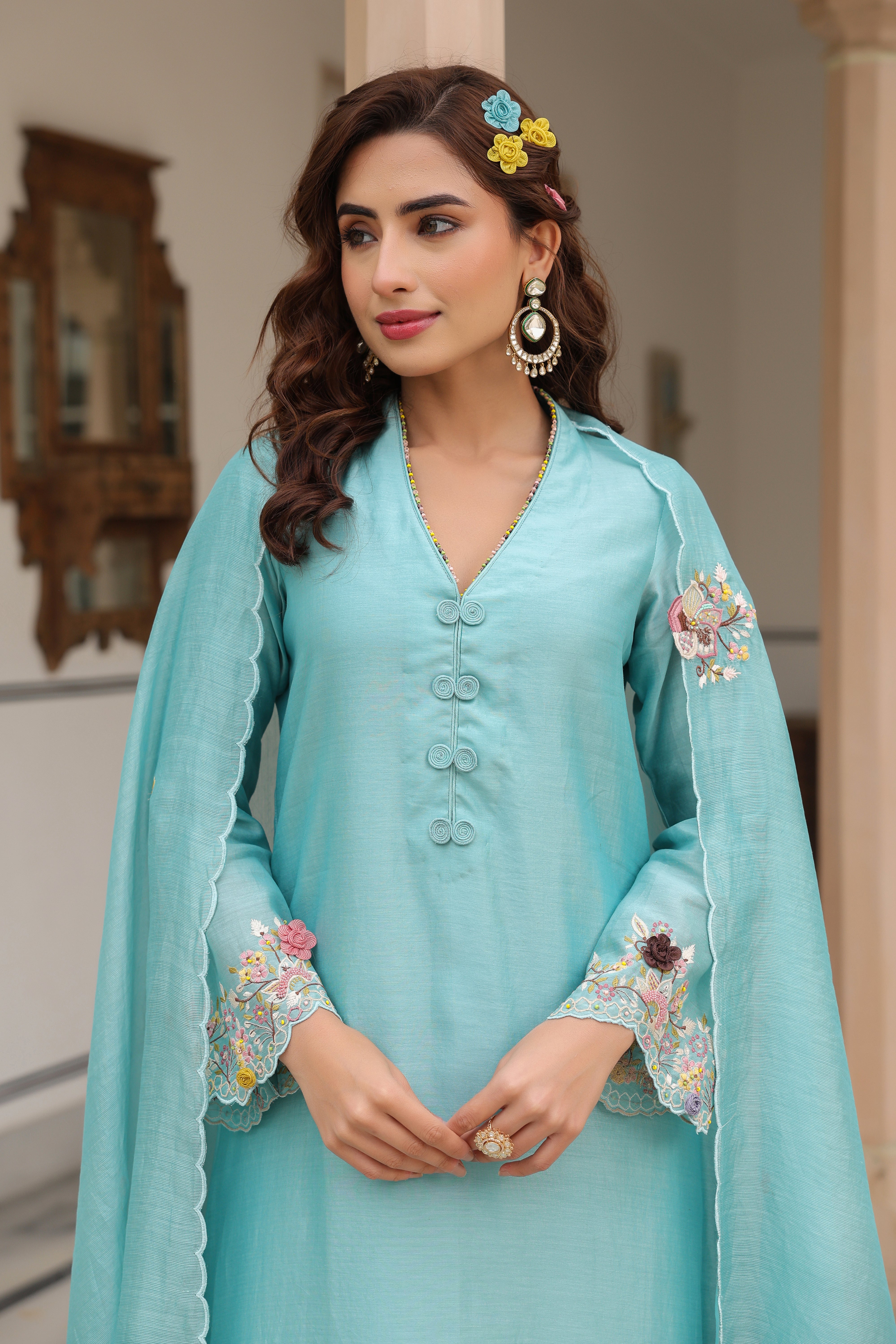 Blue Scallop Reet Kurta Set