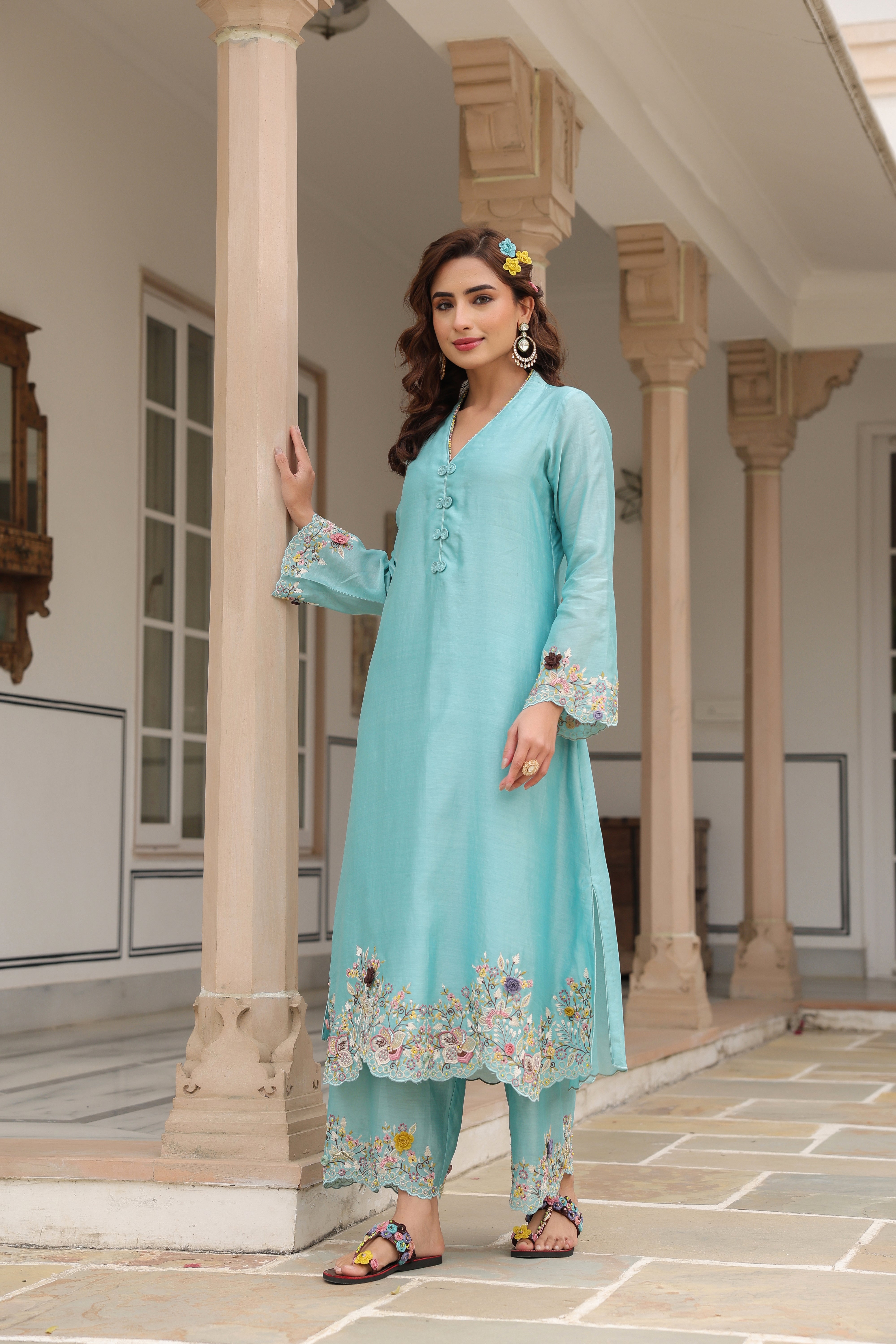 Blue Scallop Reet Kurta Set