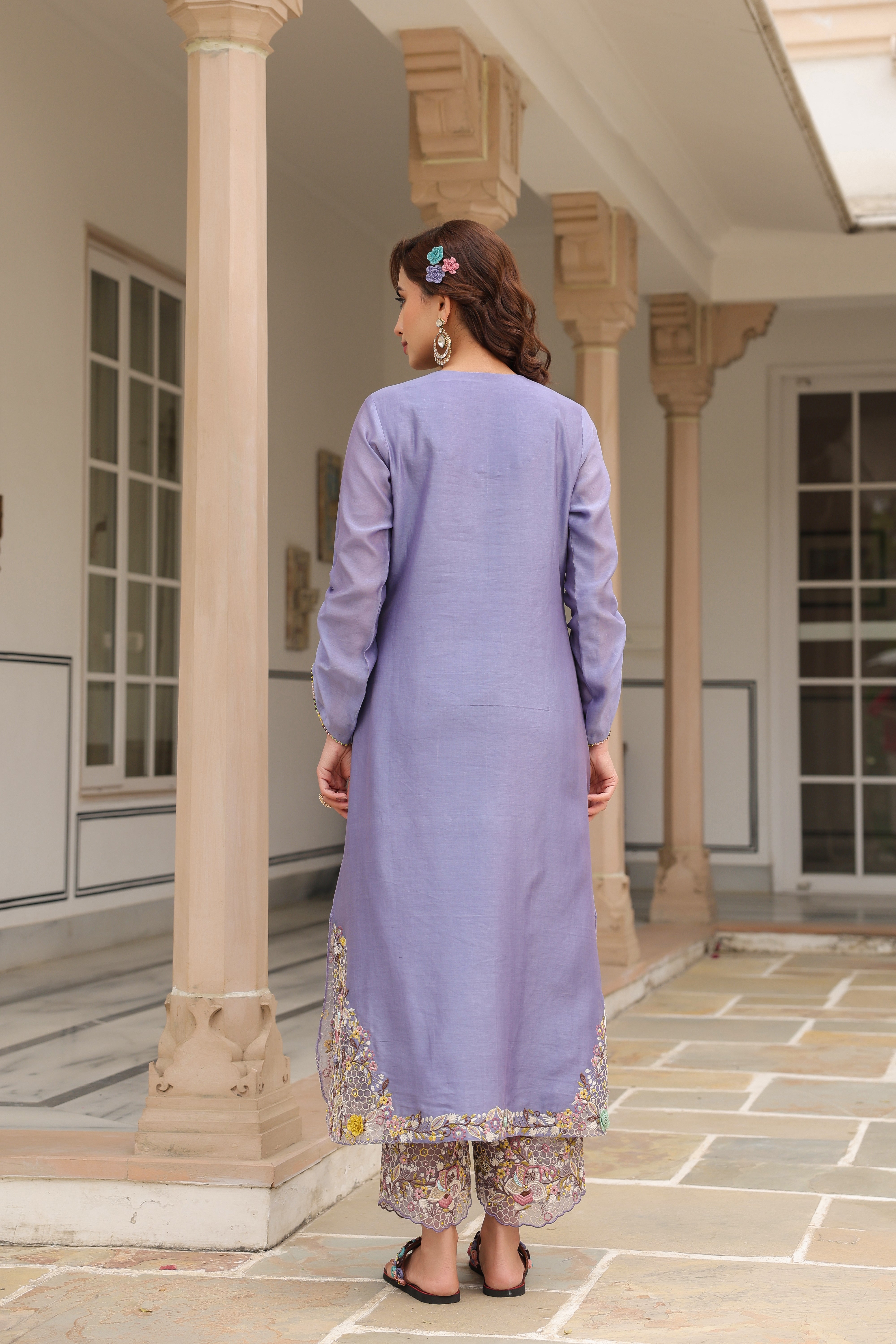 Lilac Farshi Reet Kurta Set