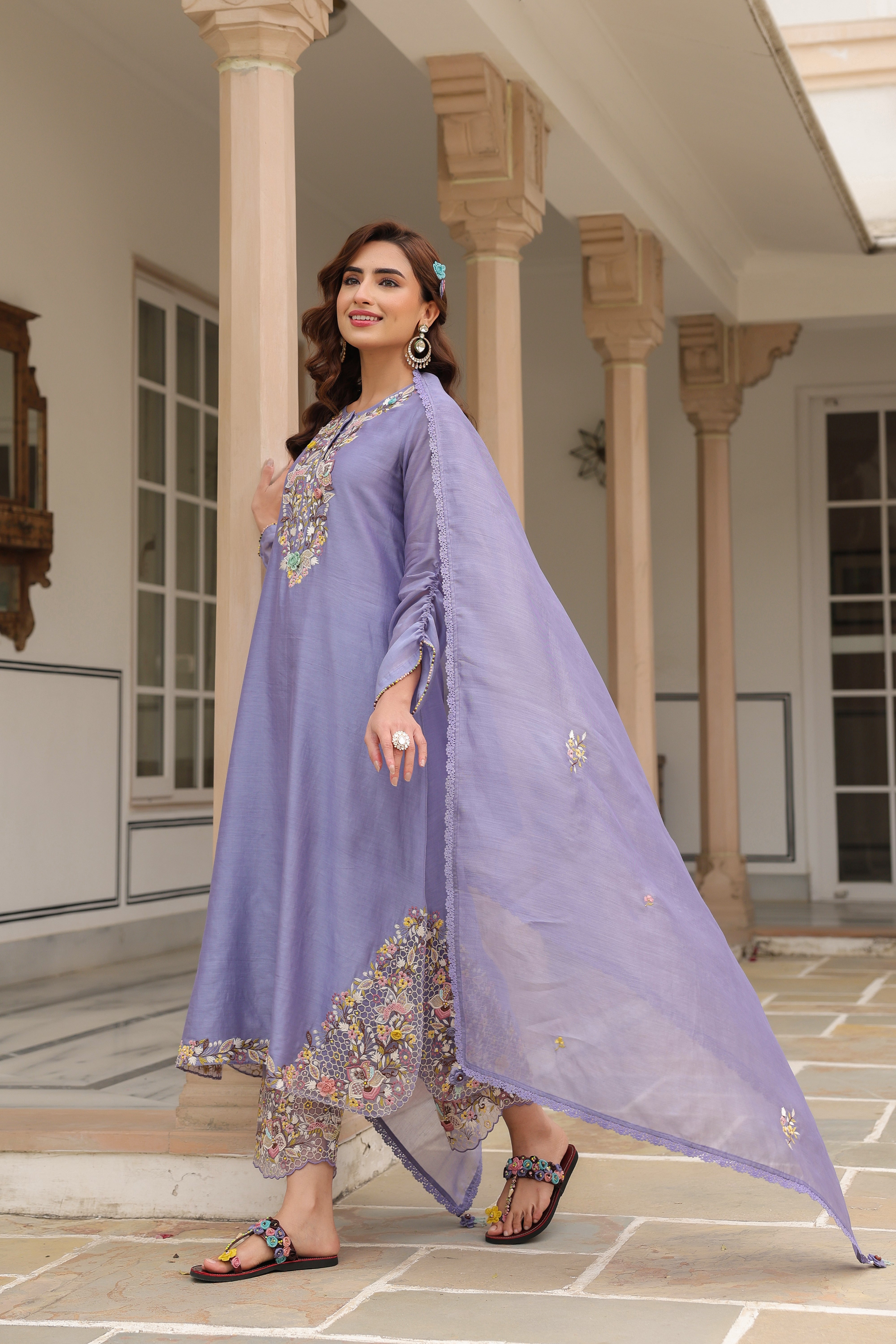 Lilac Farshi Reet Kurta Set