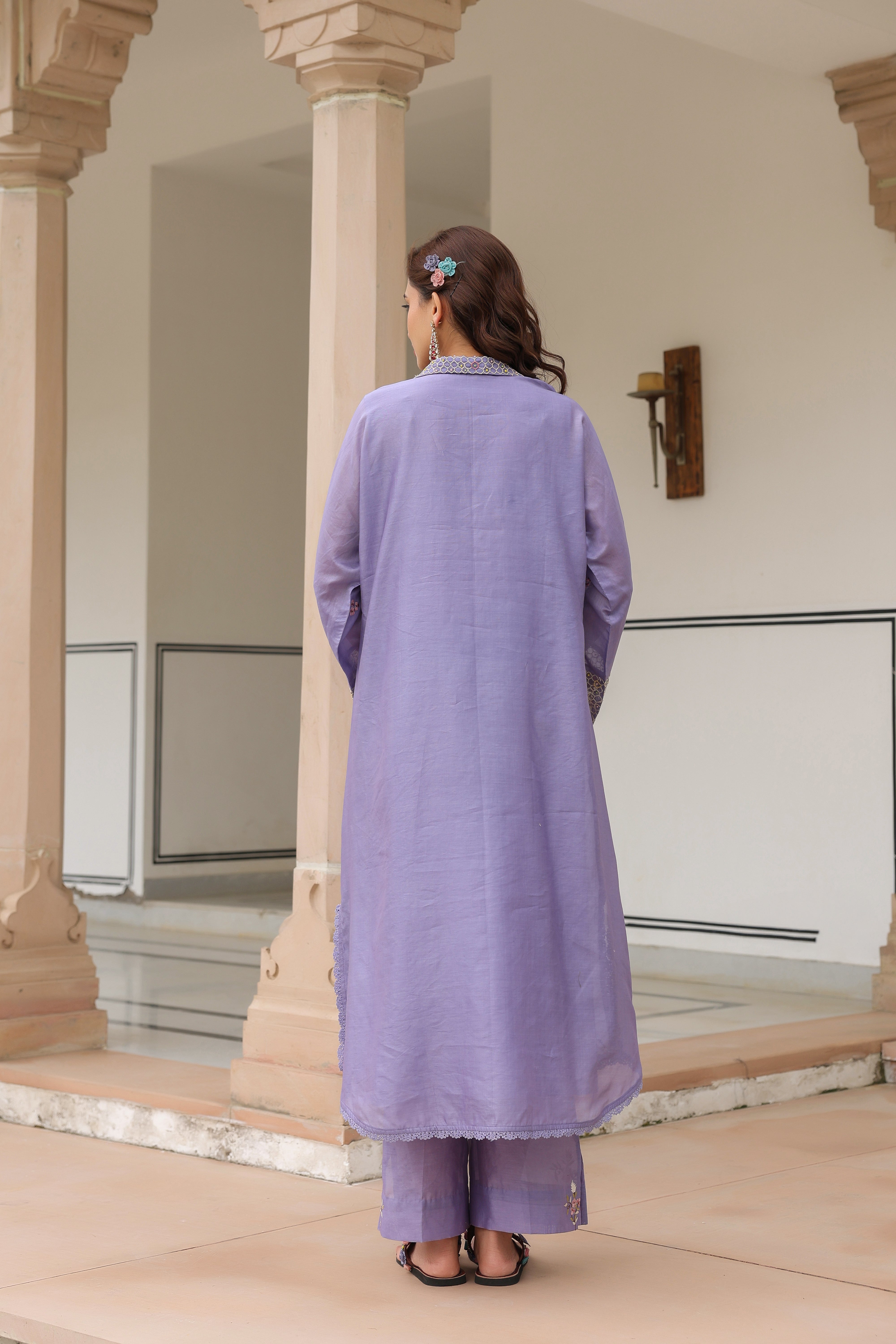 Lilac Collar Reet Kurta Set