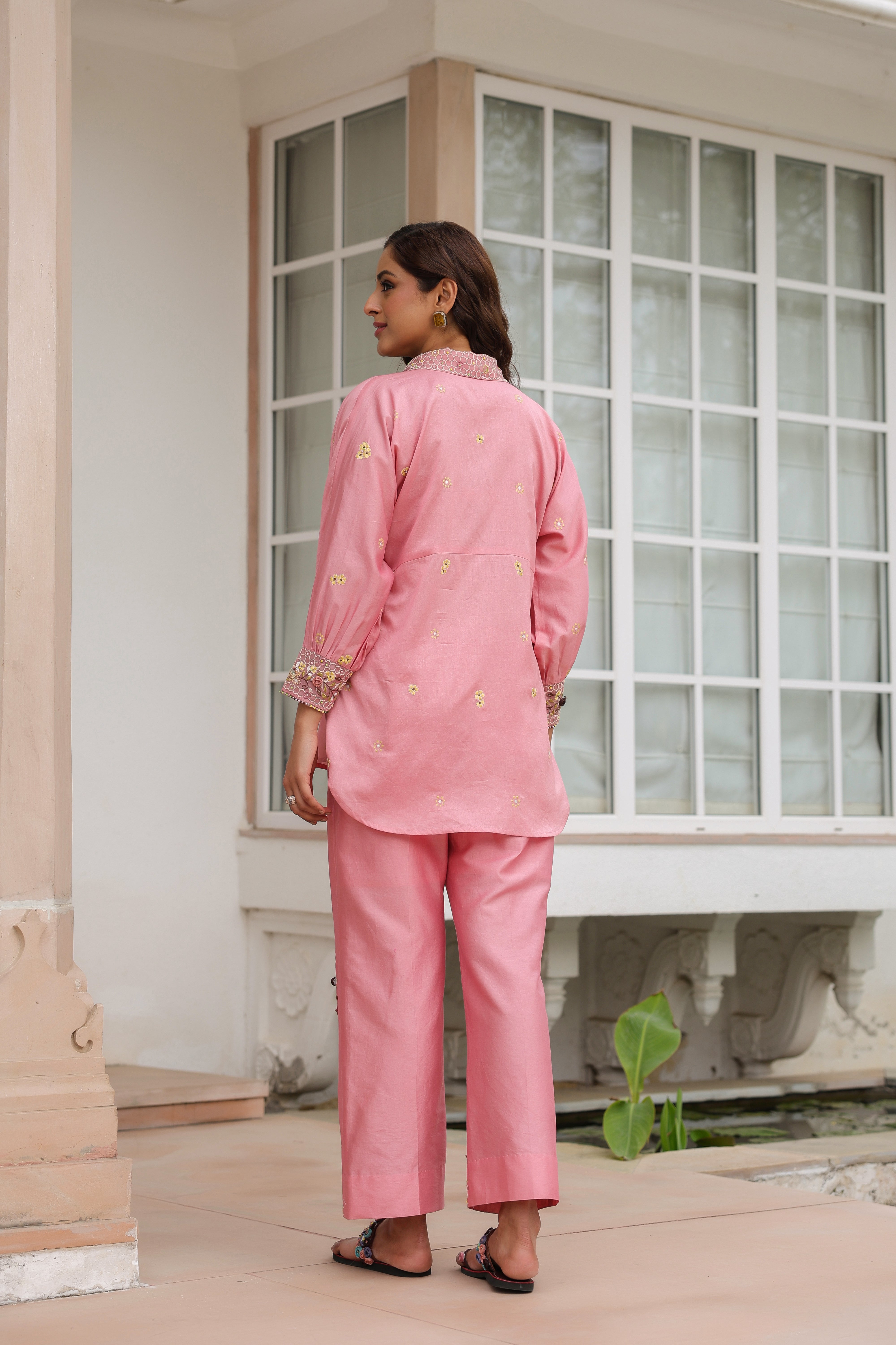 Pink Collar Reet Co-ord Set