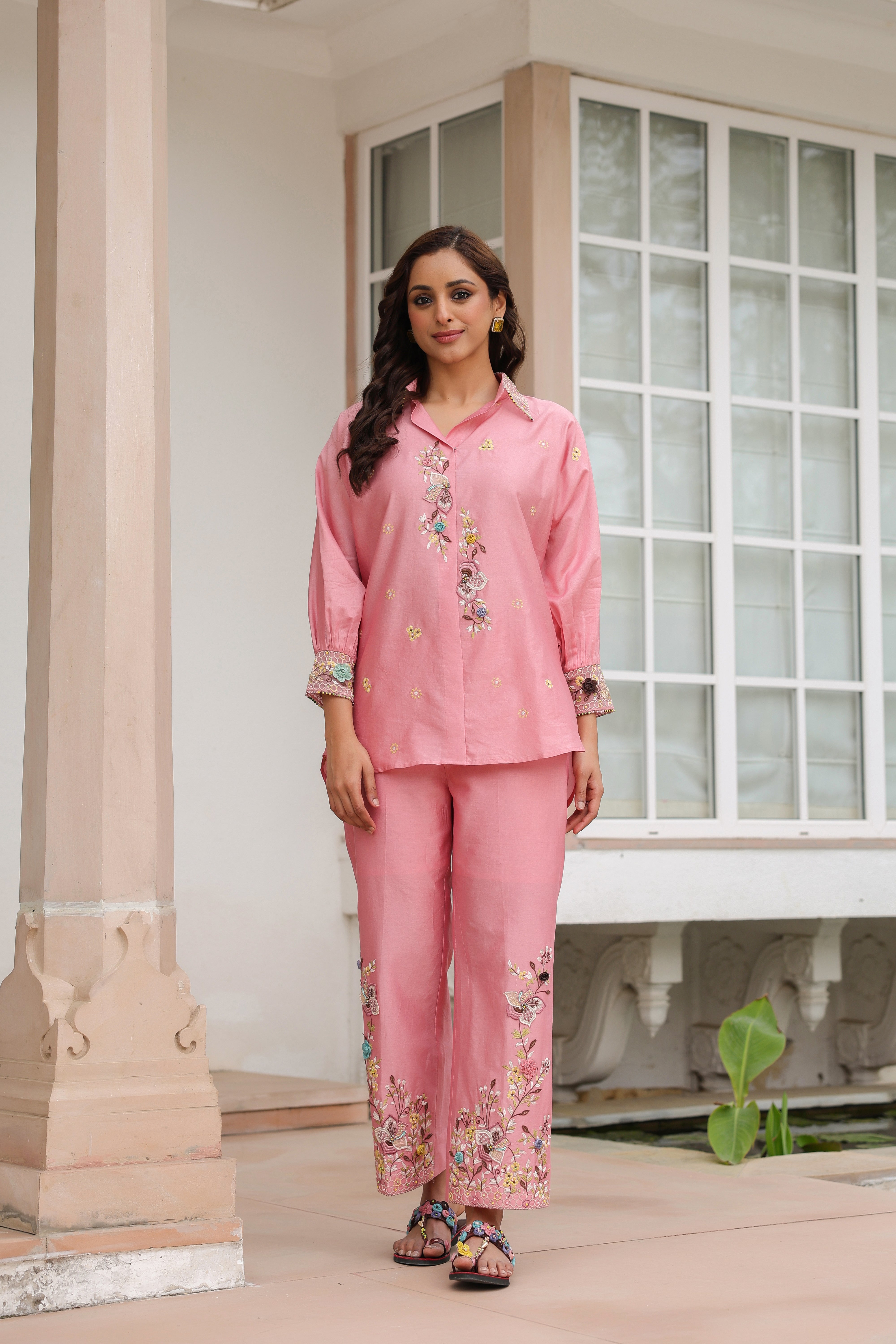 Pink Collar Reet Co-ord Set