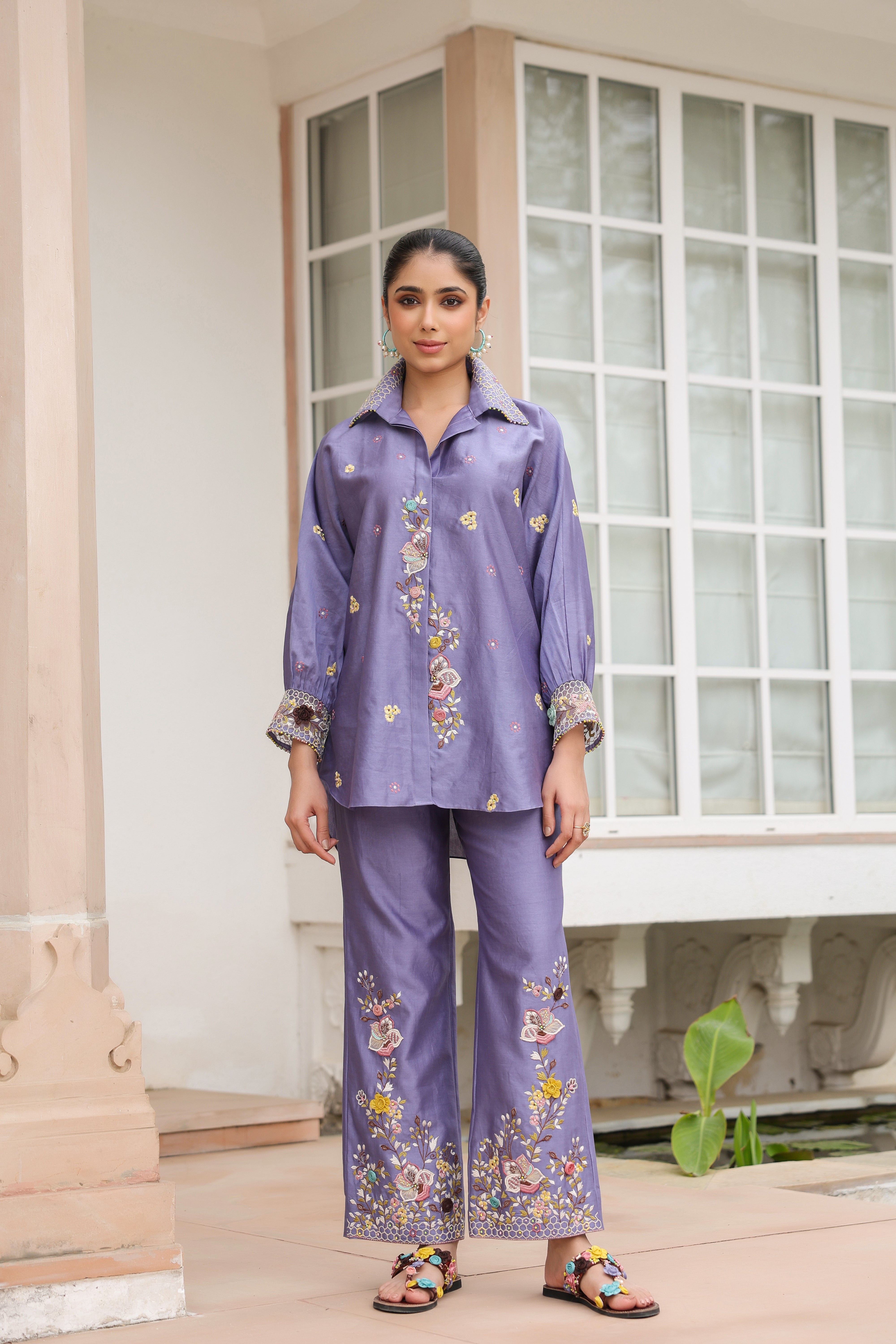 Lilac Collar Reet Co-ord Set