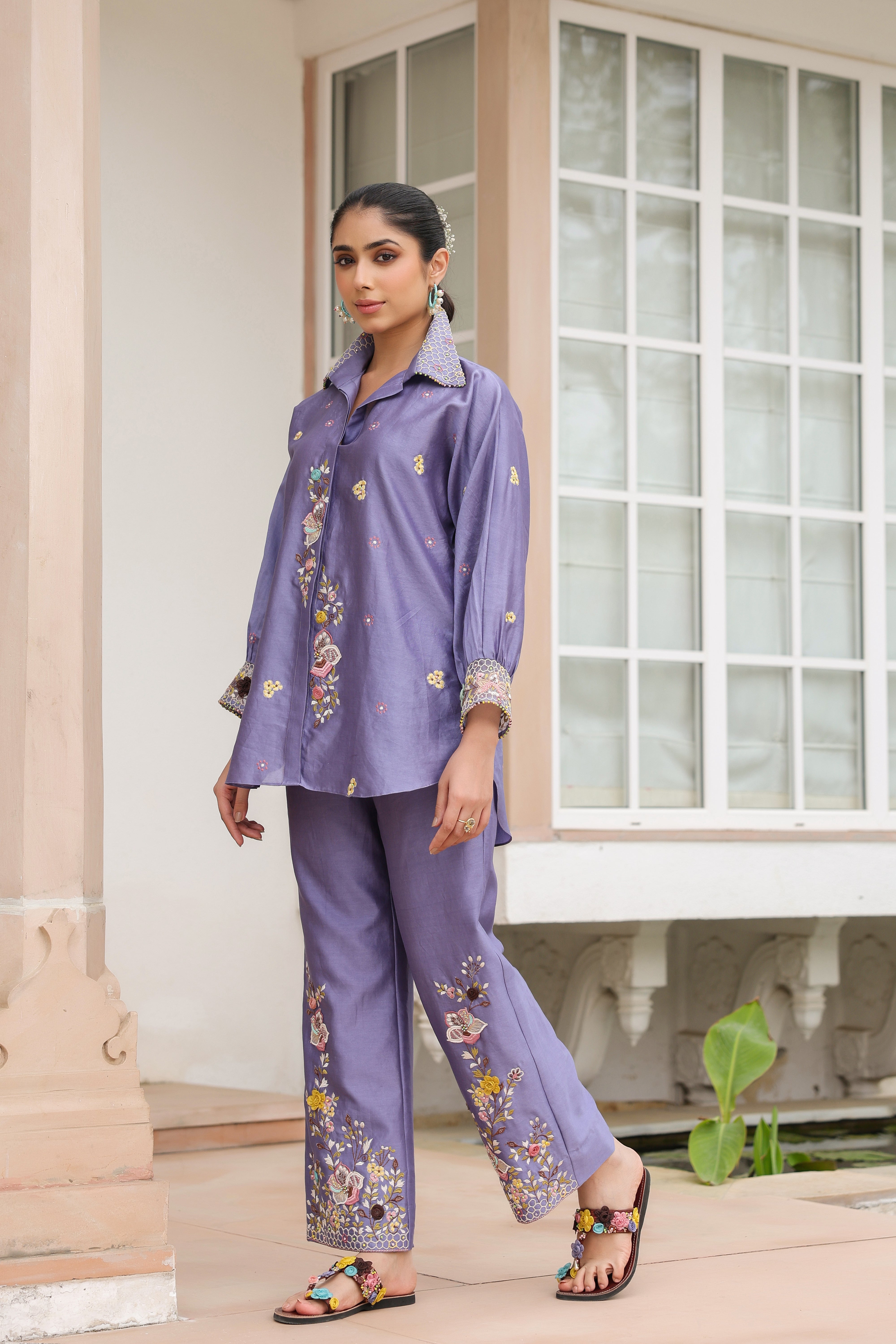 Lilac Collar Reet Co-ord Set