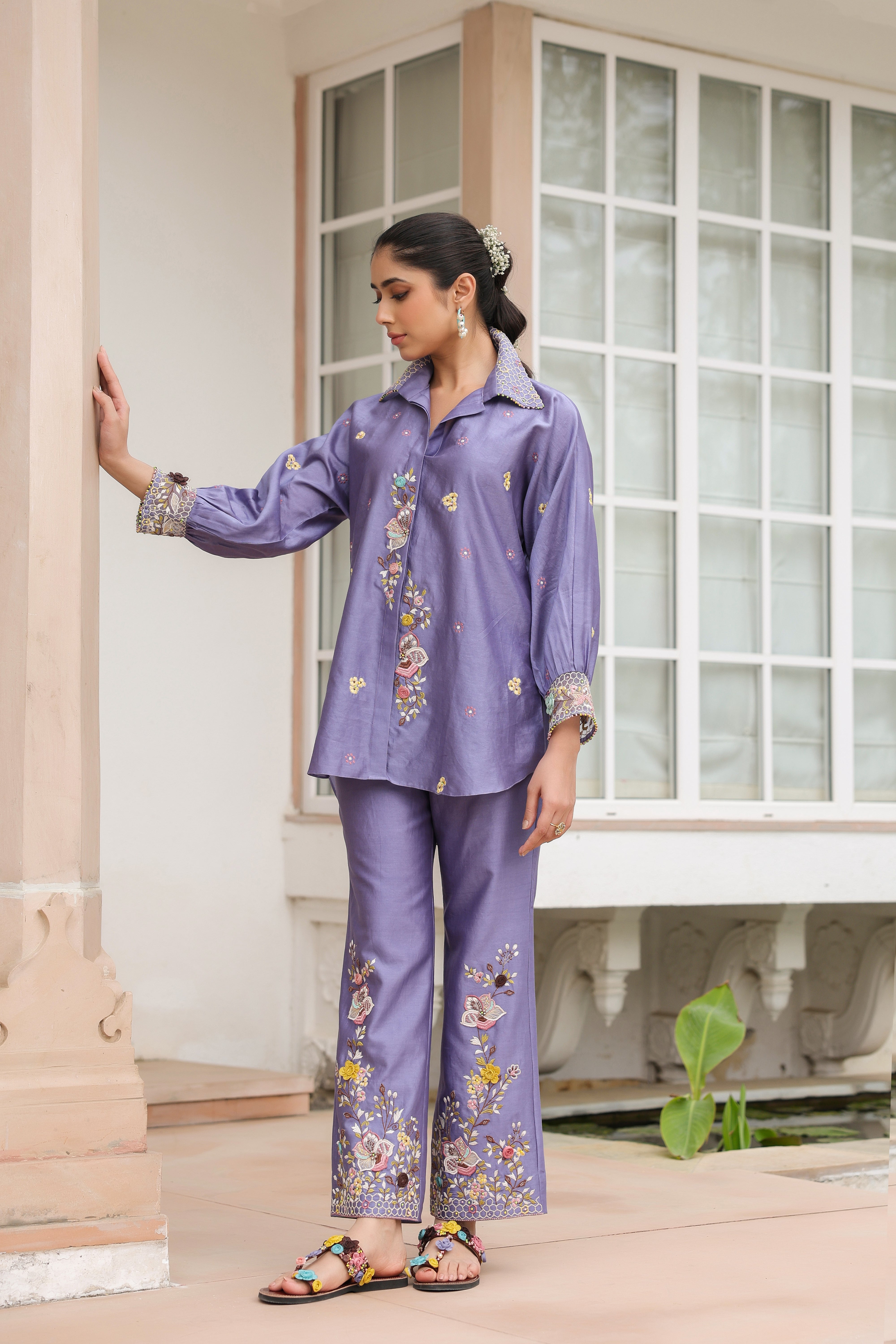 Lilac Collar Reet Co-ord Set