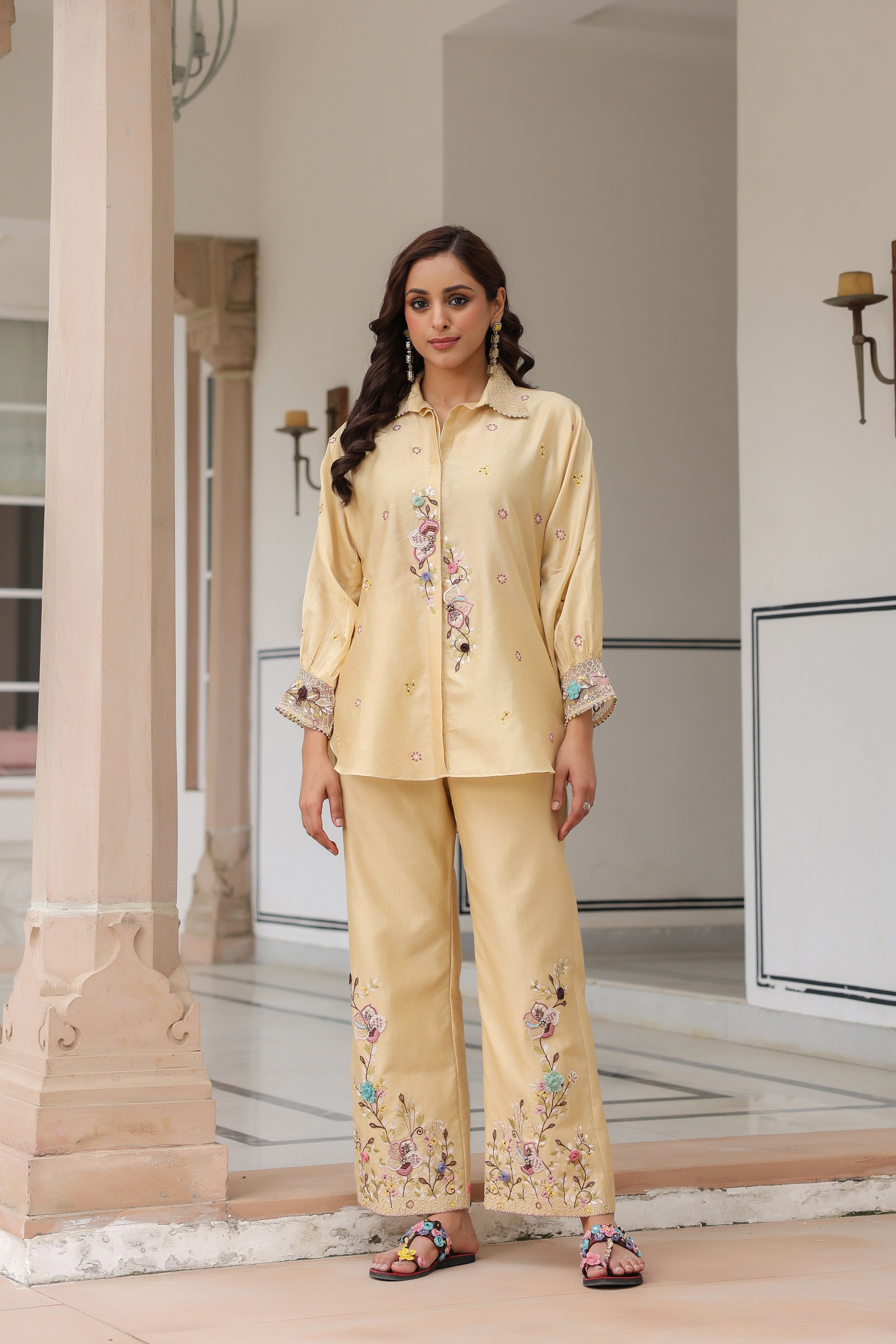 Ivory Collar Reet Co-ord Set