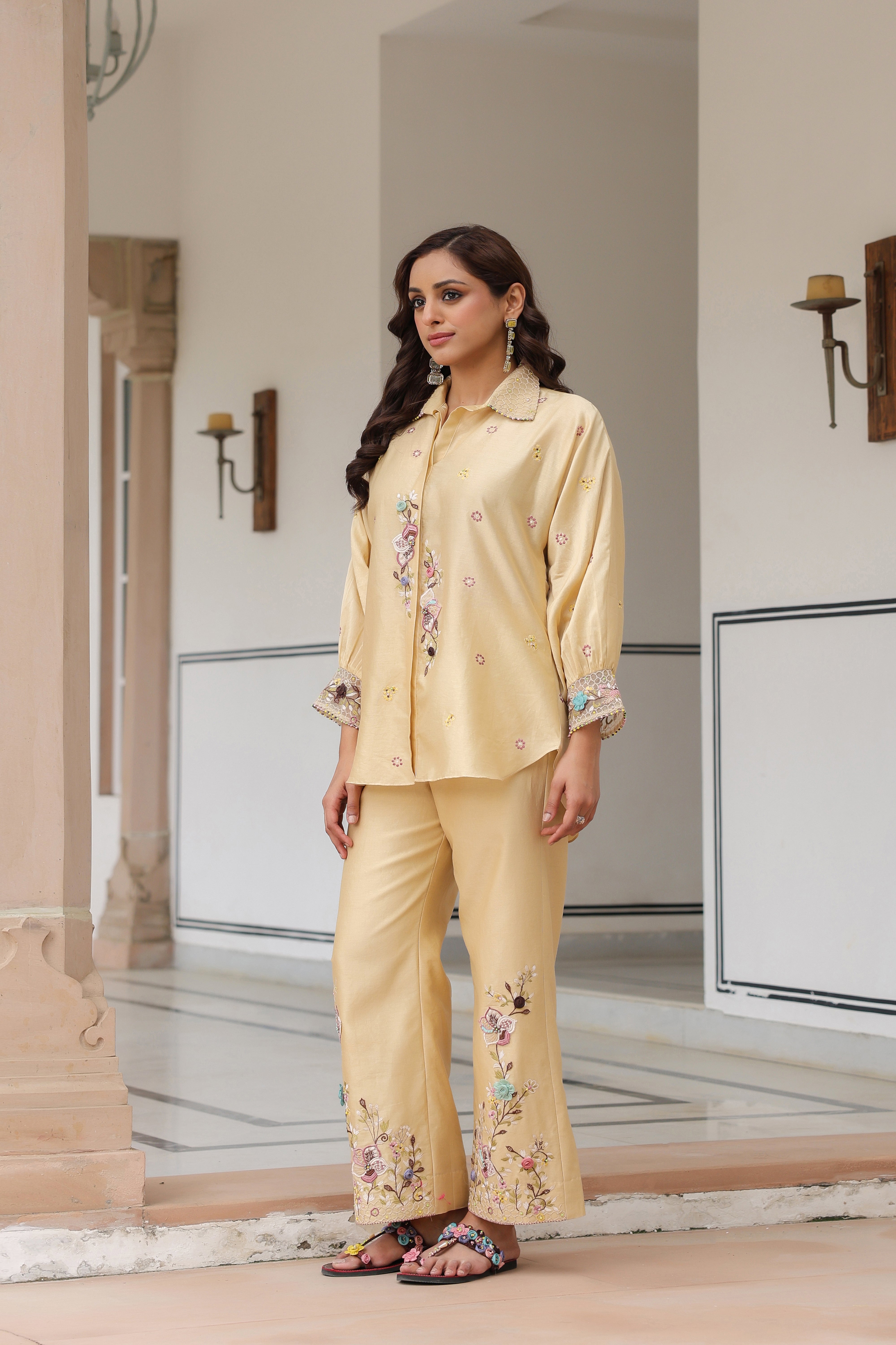 Ivory Collar Reet Co-ord Set