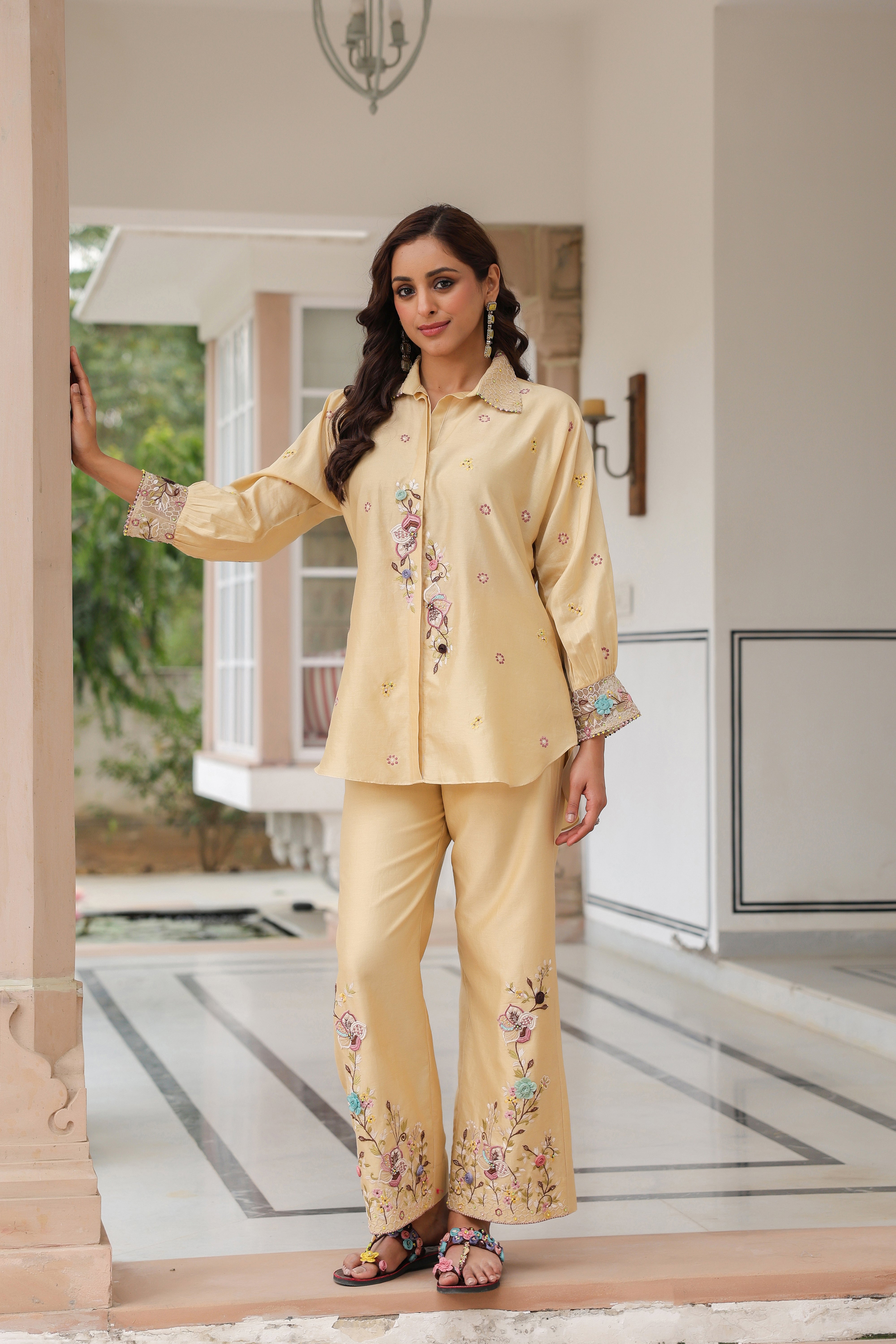 Ivory Collar Reet Co-ord Set