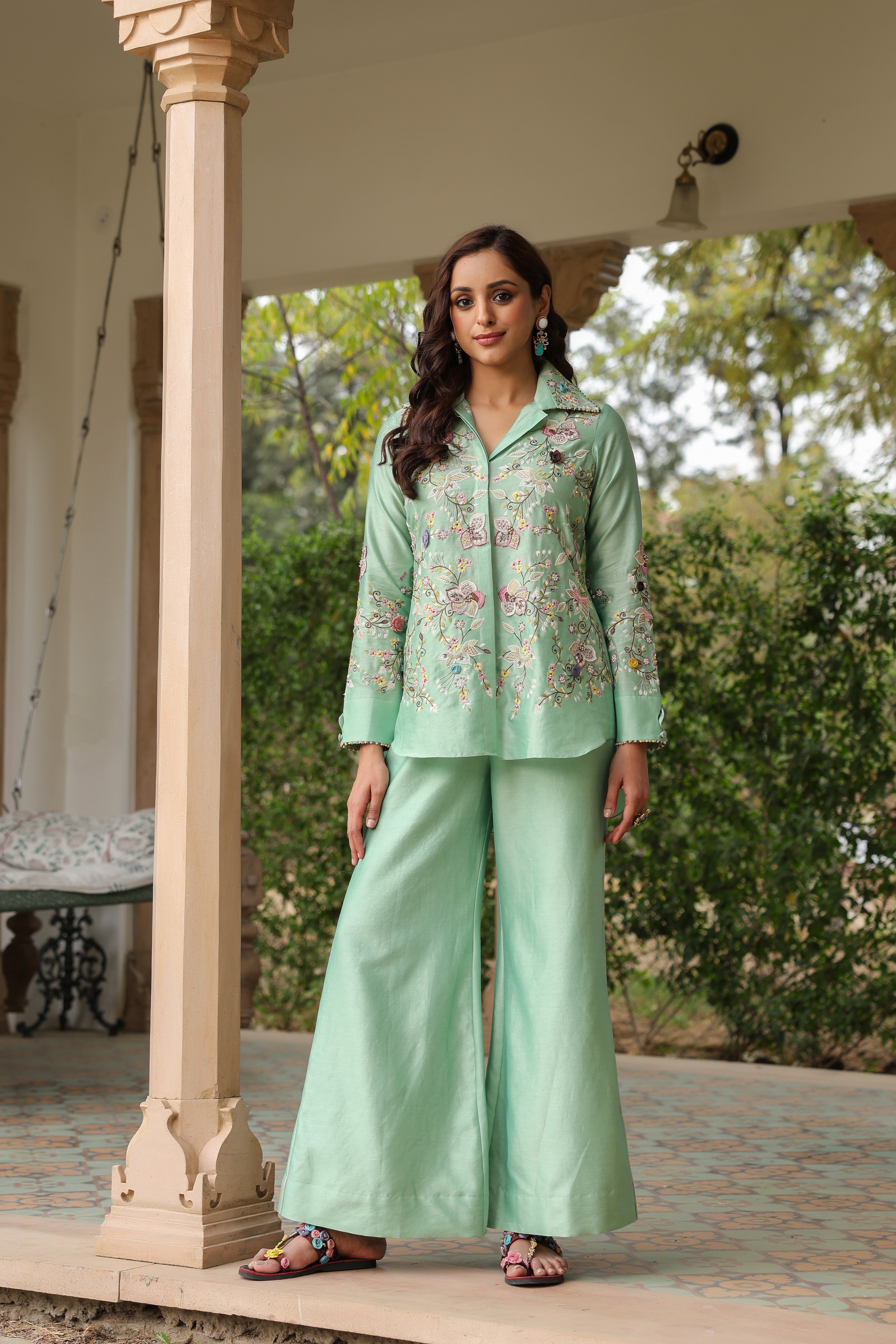 Green Jaal Reet Co-ord Set