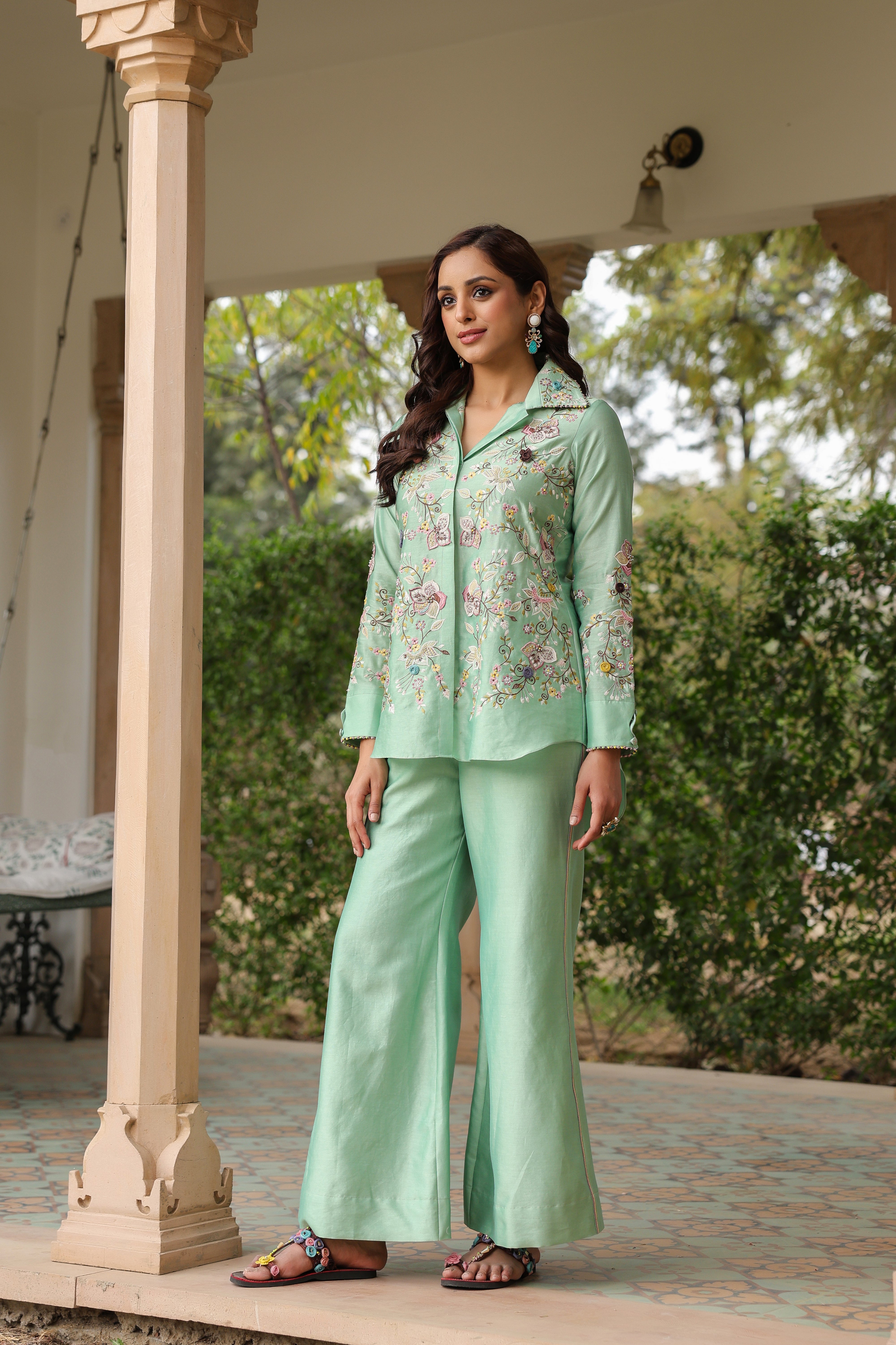 Green Jaal Reet Co-ord Set