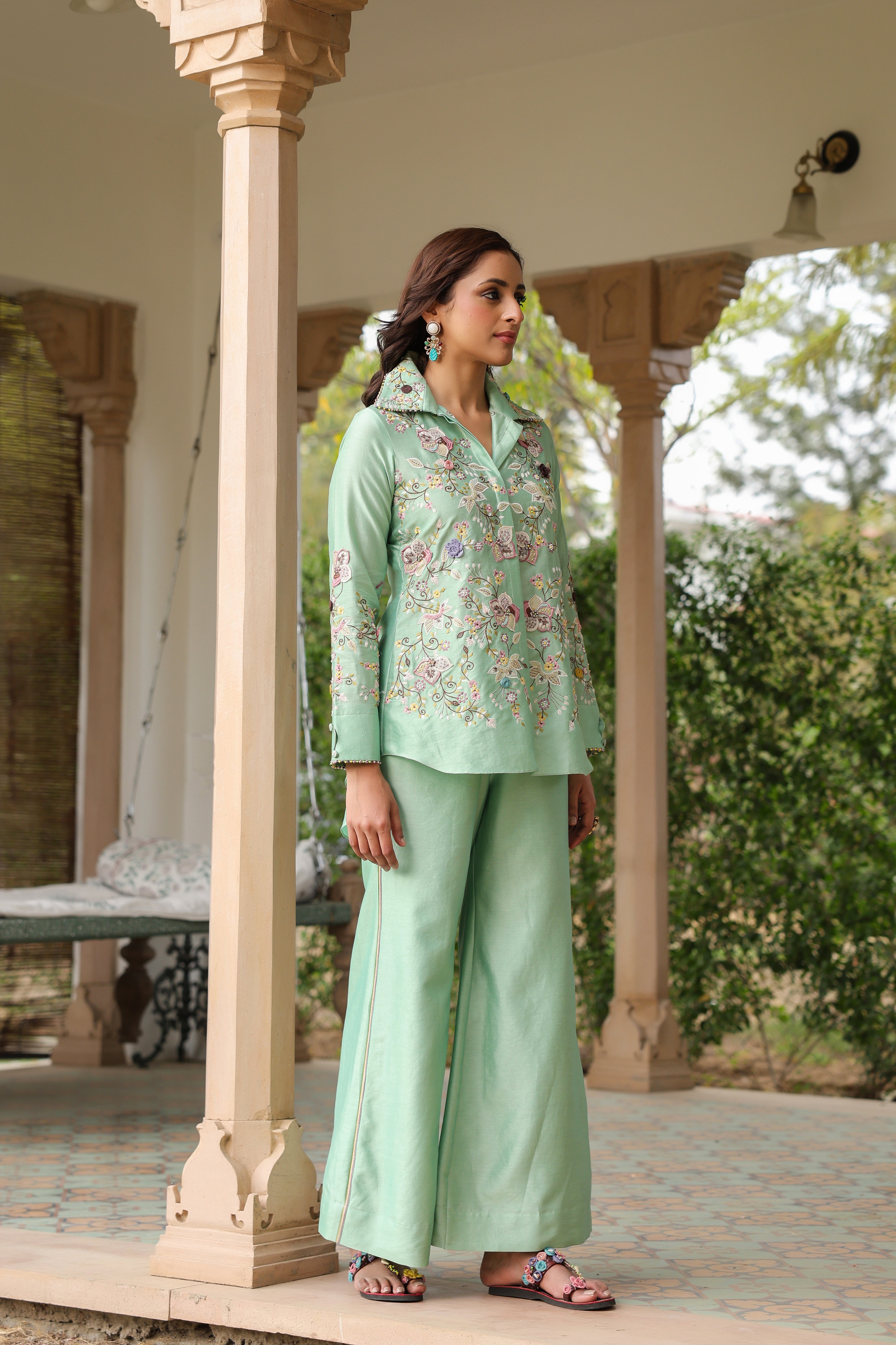 Green Jaal Reet Co-ord Set