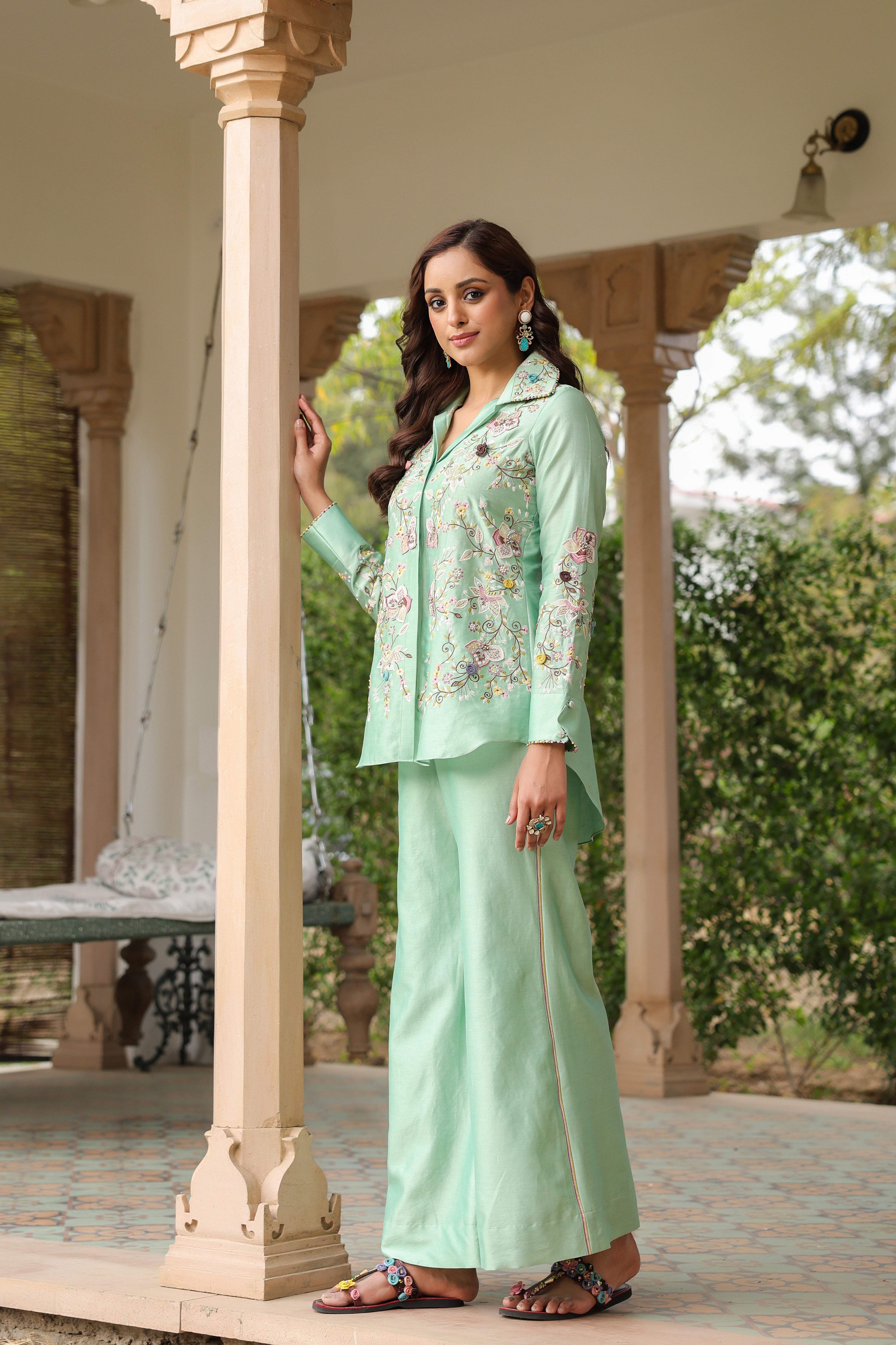 Green Jaal Reet Co-ord Set