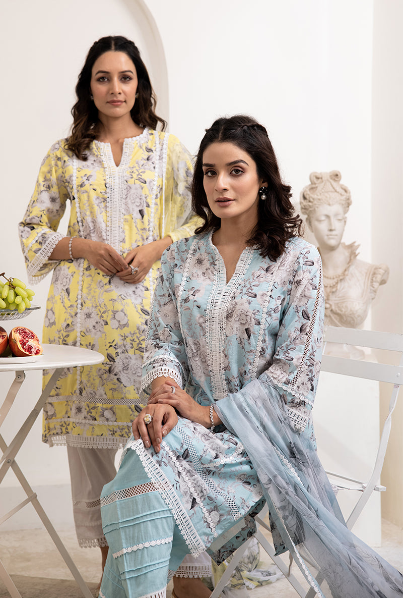 Yellow Mono Saira Kurta Set