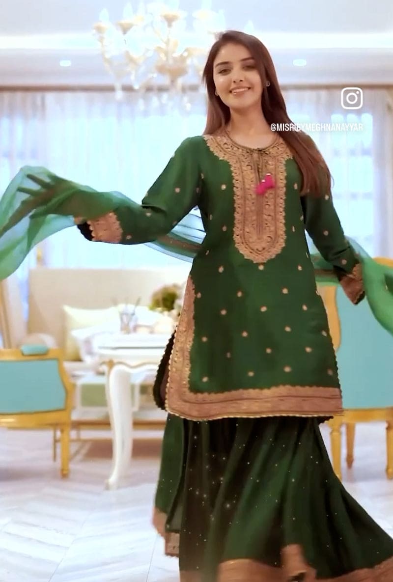 Shivani Girdhar In Green Gharara Ulfat Set