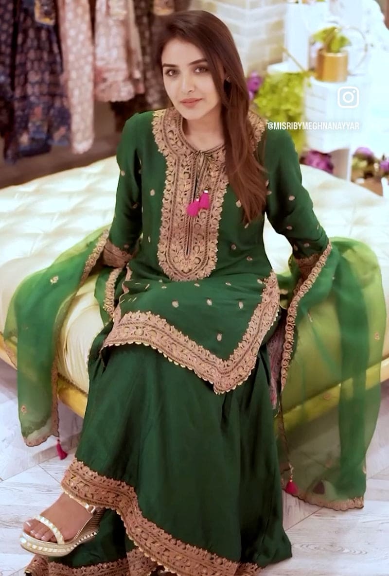 Shivani Girdhar In Green Gharara Ulfat Set