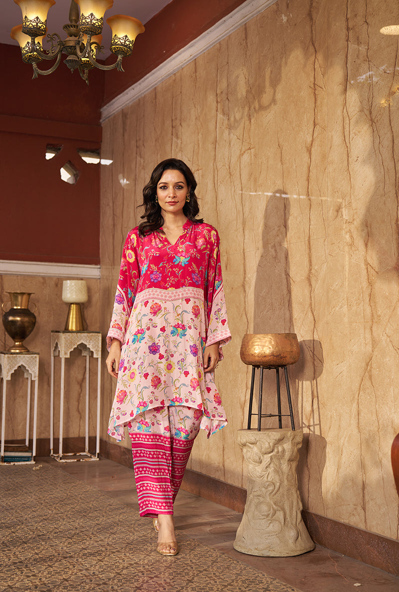 Pink All Over Print Roza Co-ord Set