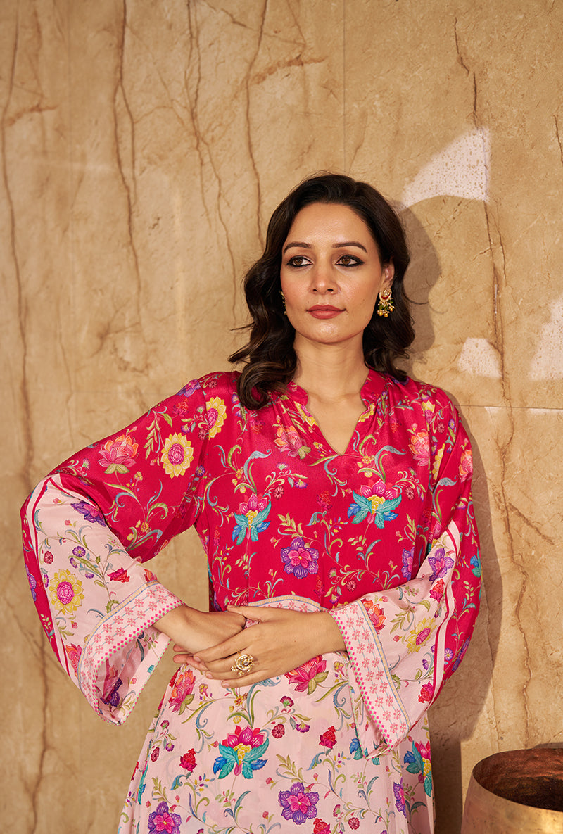 Pink All Over Print Roza Co-ord Set