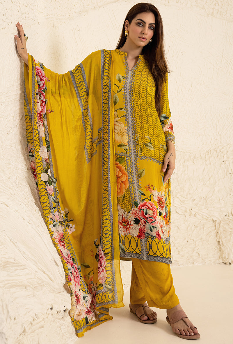 Yellow Classic Long Camila Kurta Set